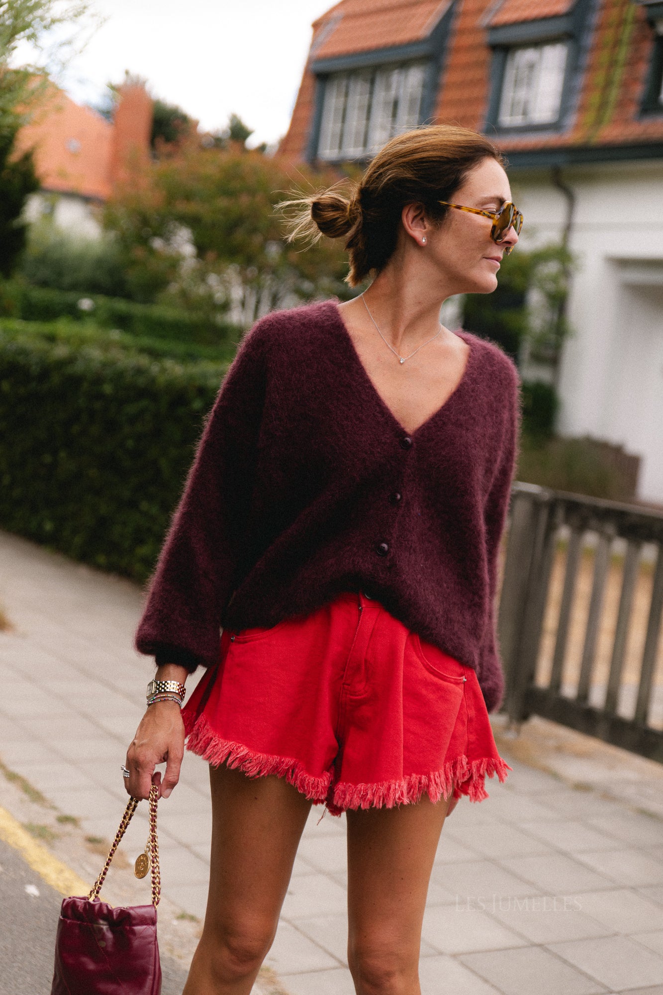 Penelope mohair cardigan burgundy