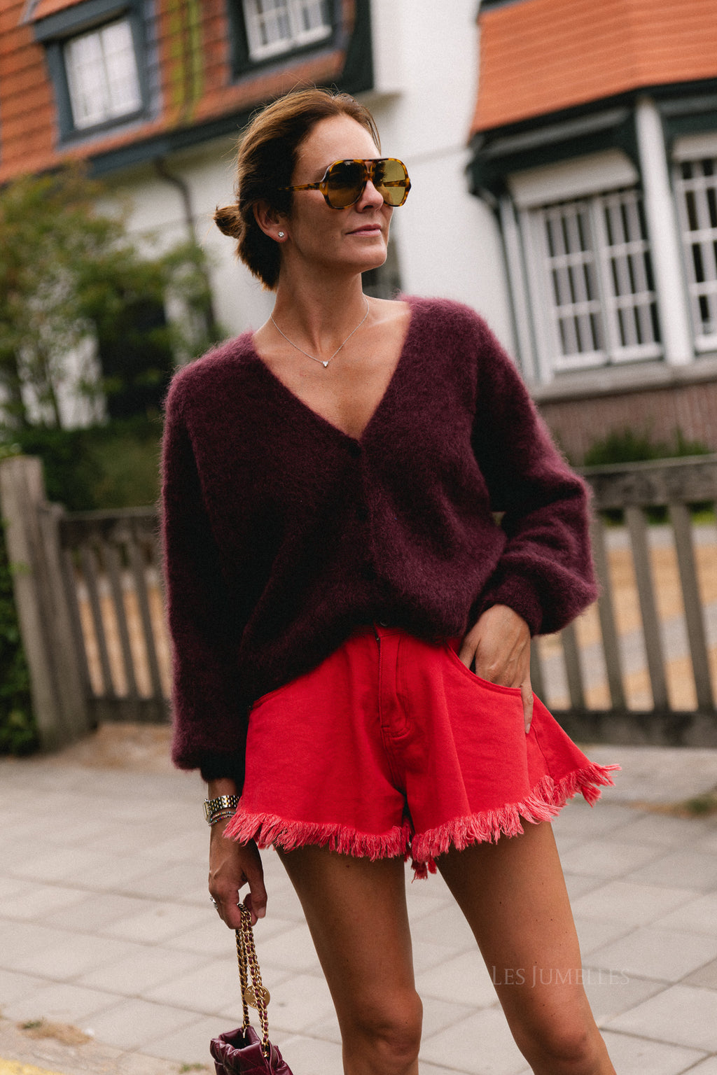 Penelope mohair cardigan burgundy