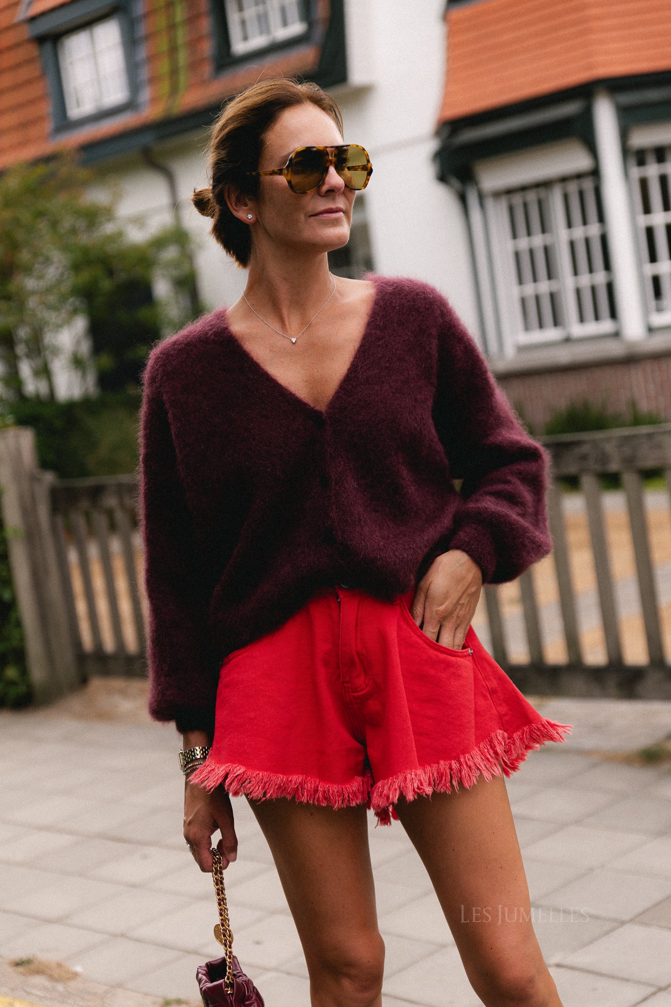 Penelope mohair cardigan burgundy