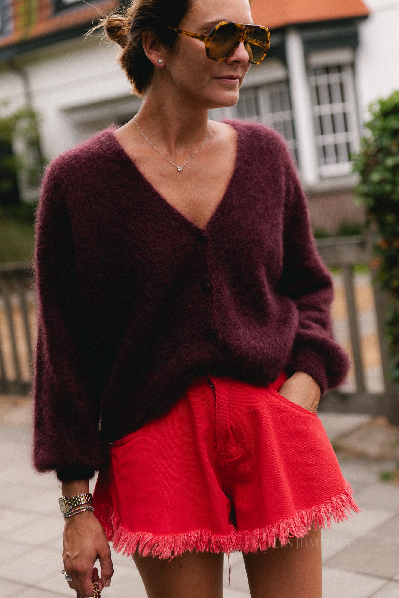 Penelope mohair cardigan burgundy