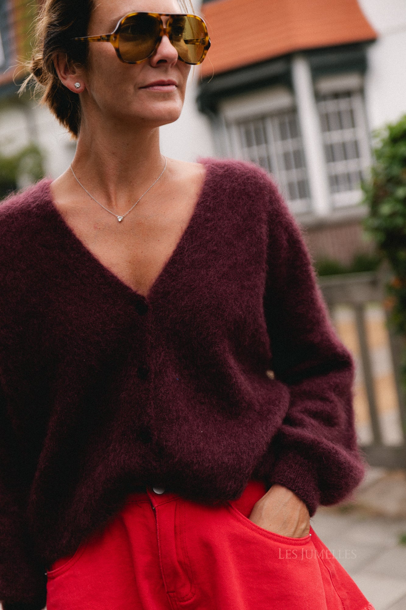 Penelope mohair cardigan burgundy