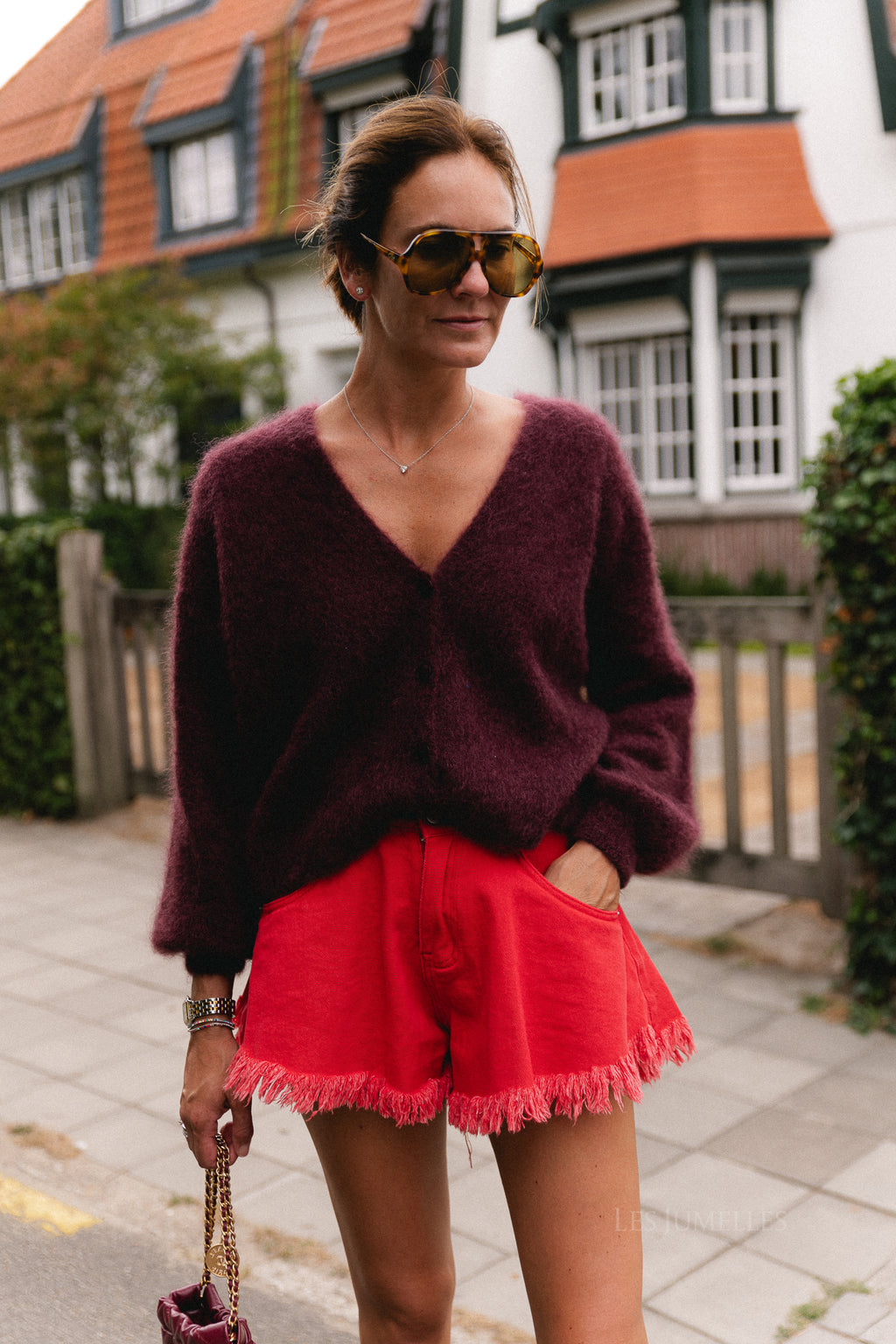 Penelope mohair cardigan burgundy