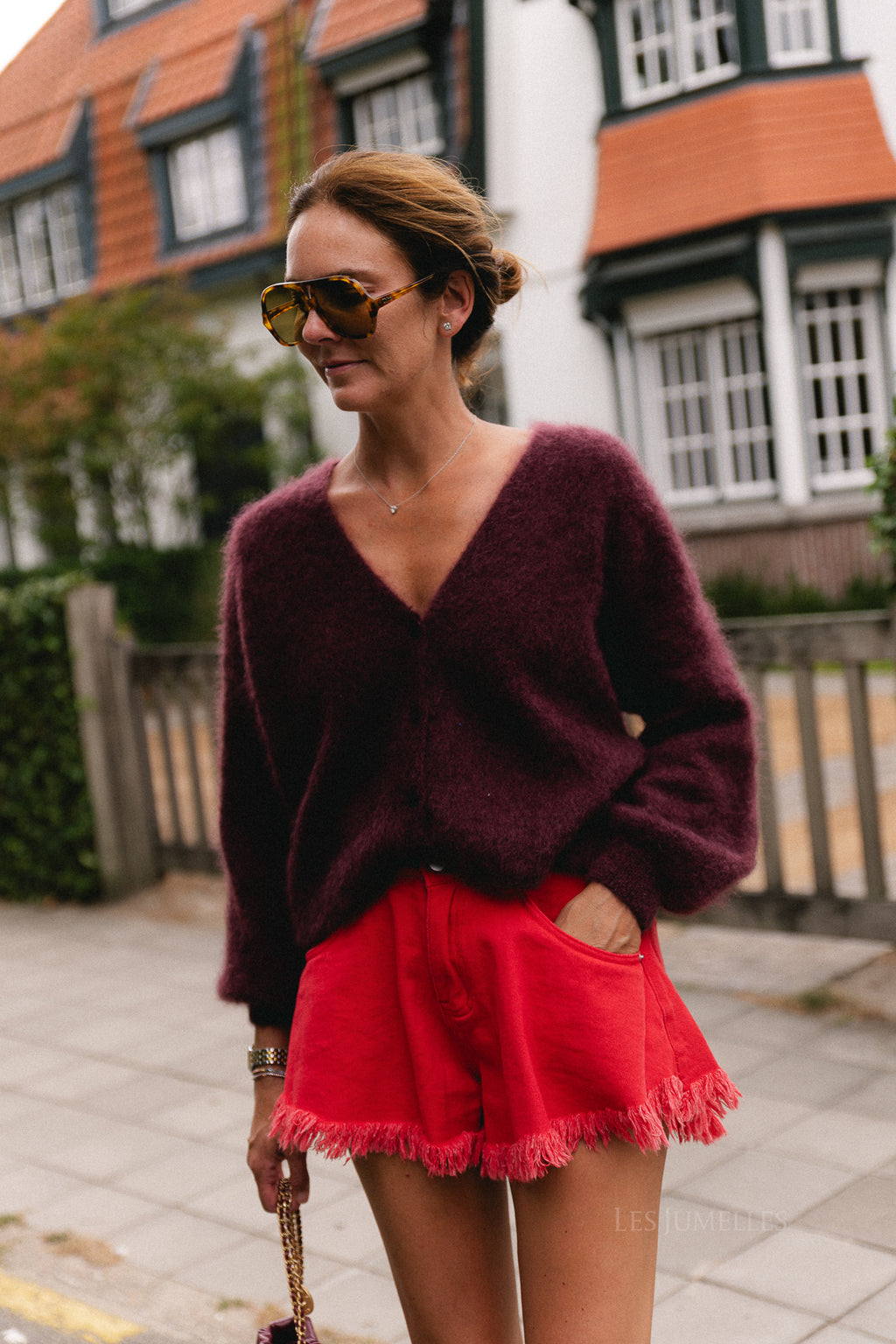 Penelope mohair cardigan burgundy