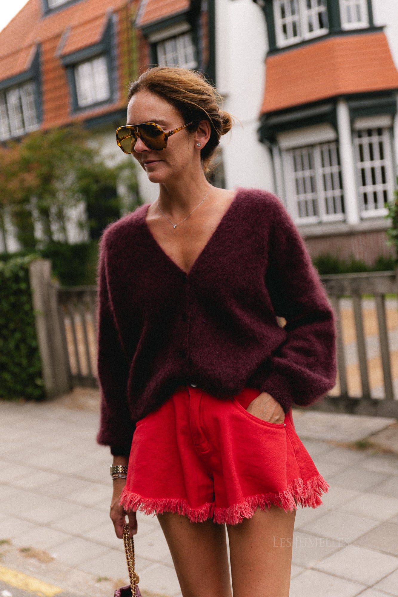 Penelope mohair cardigan burgundy