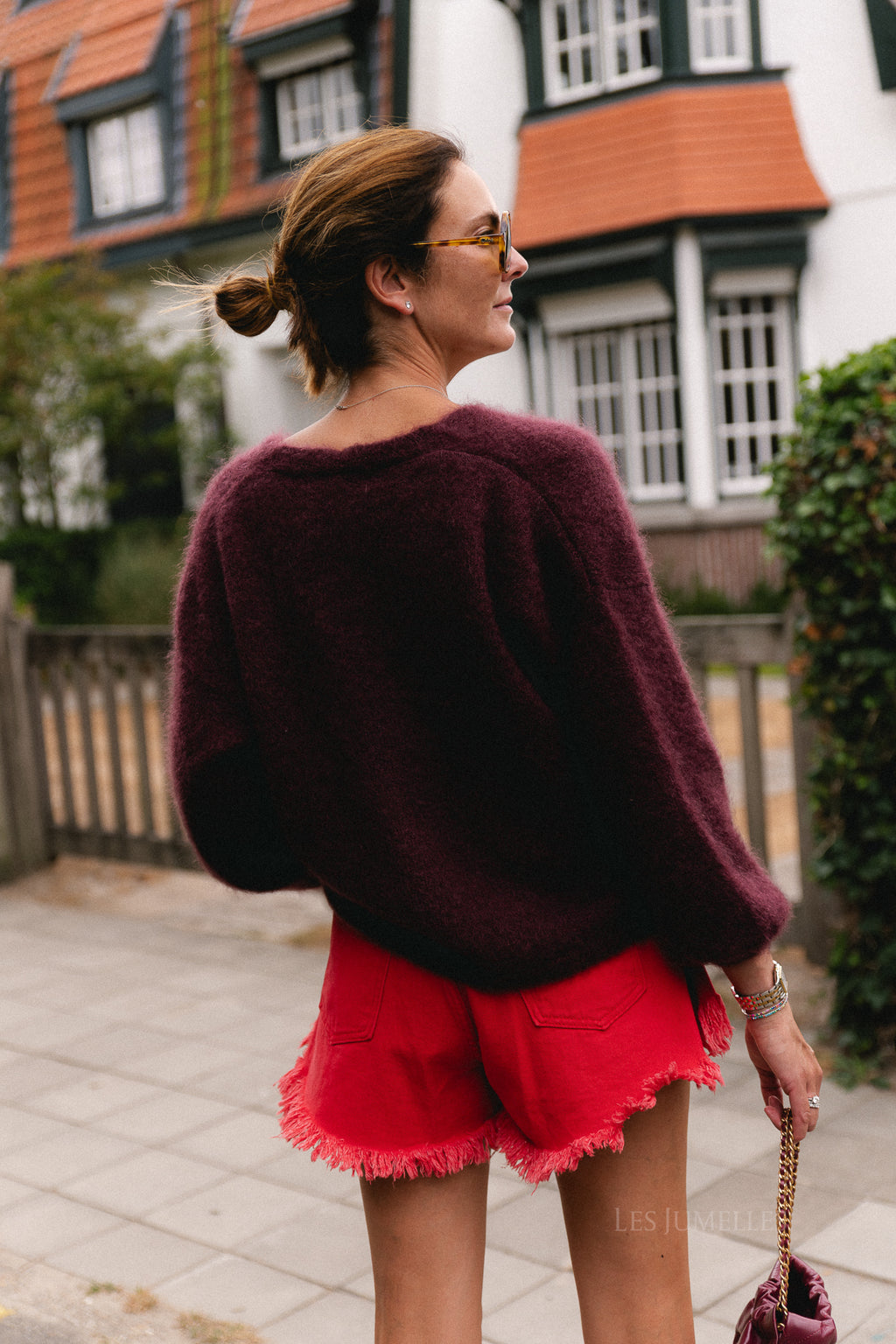 Penelope mohair cardigan burgundy