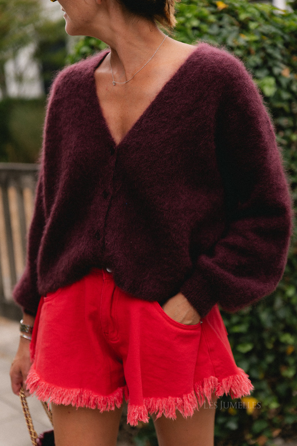 Penelope mohair cardigan burgundy