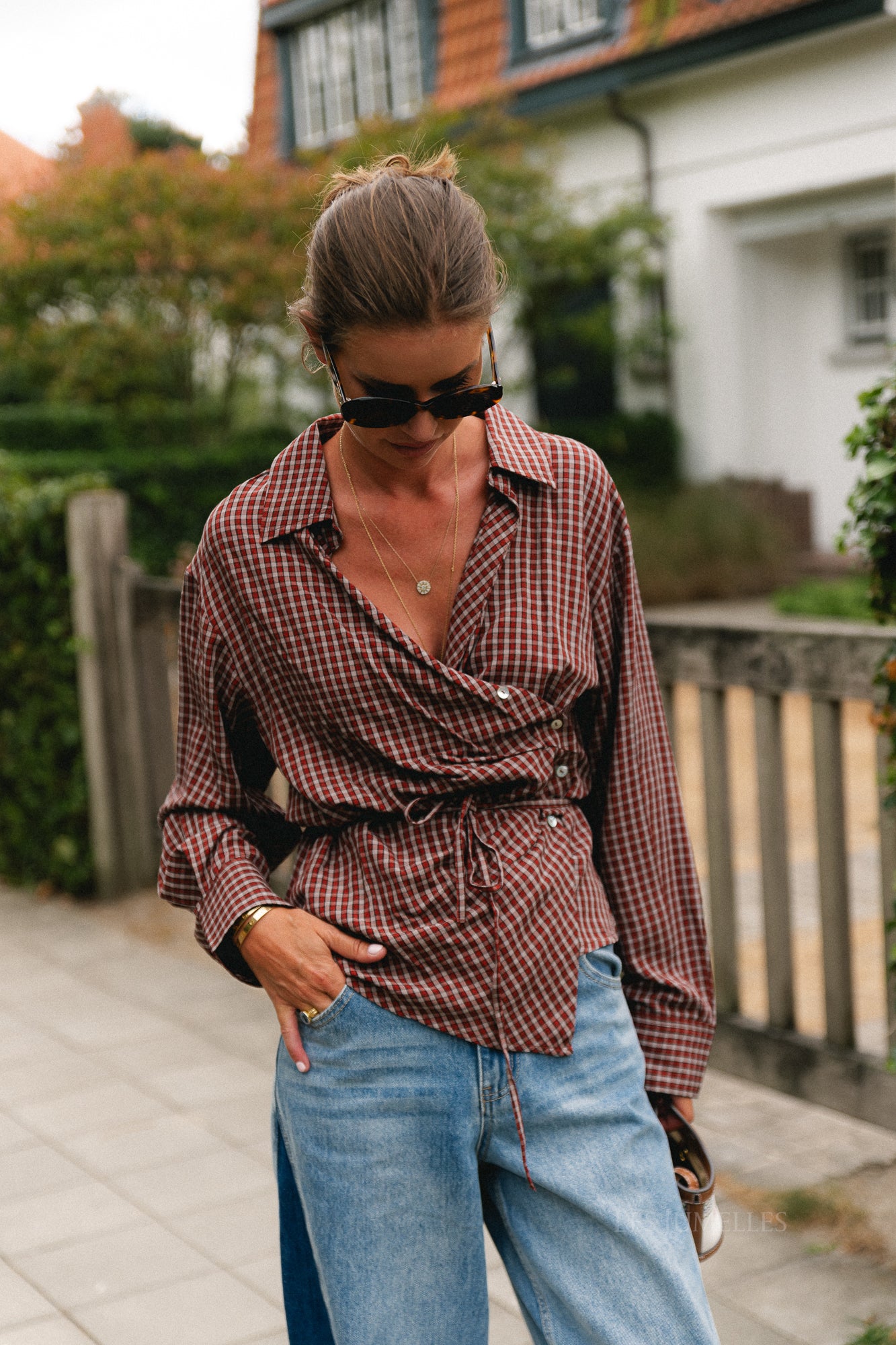 Lillith blouse red check