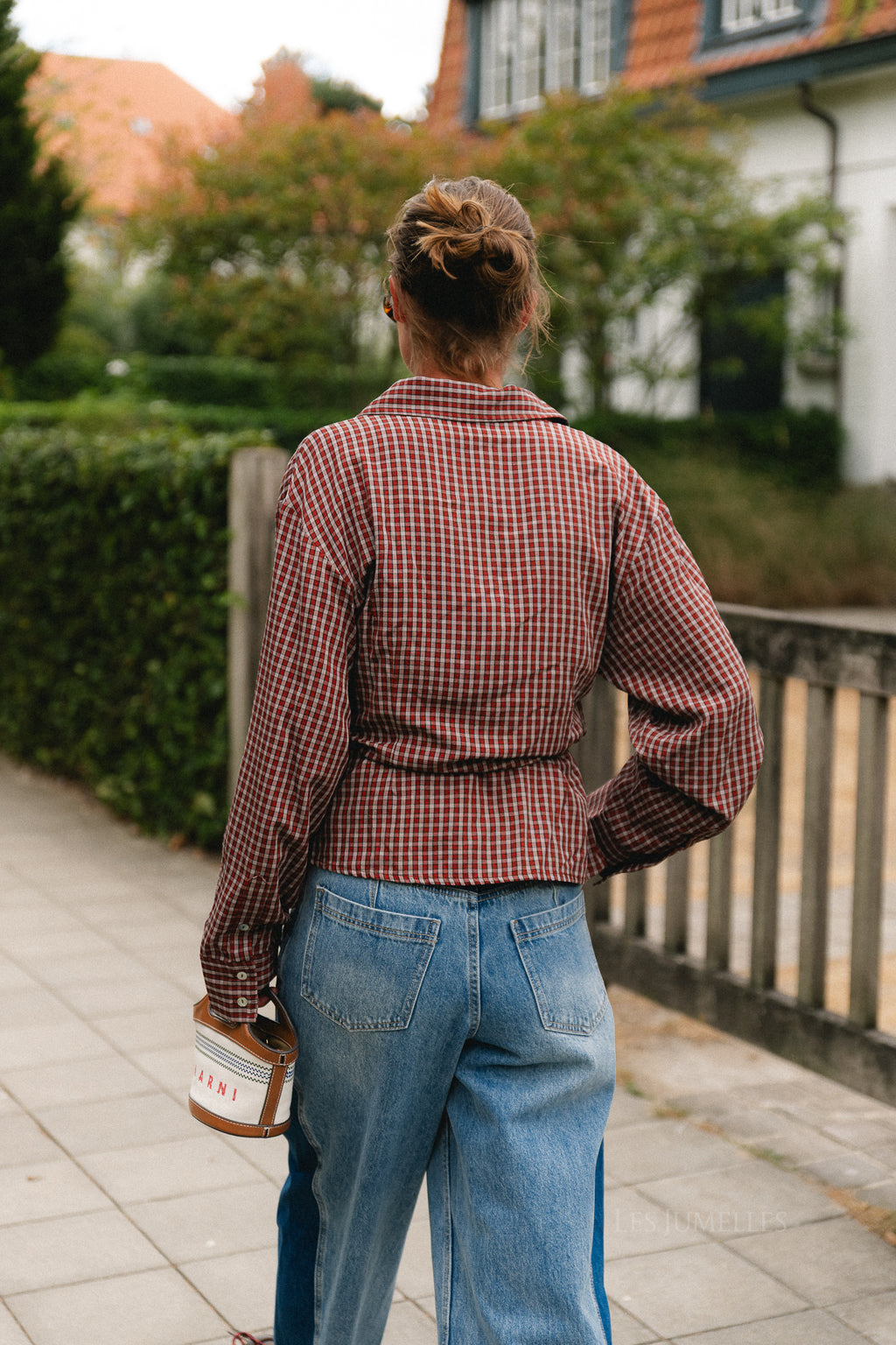 Lillith blouse red check