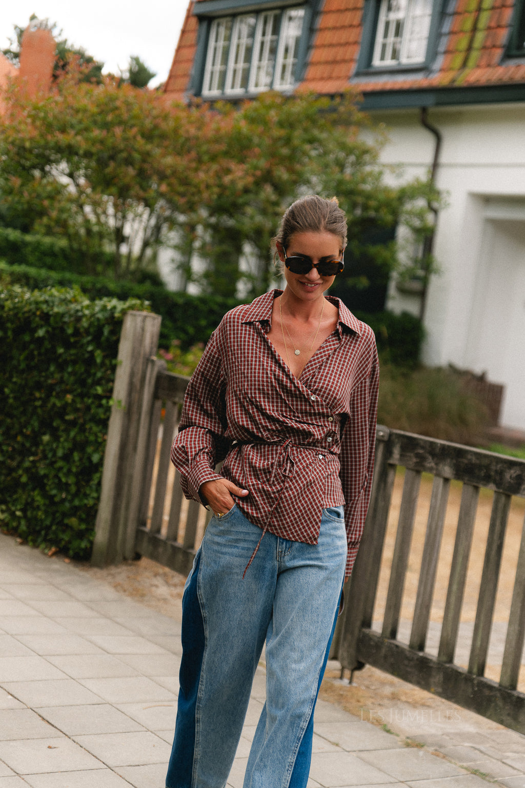 Lillith blouse red check