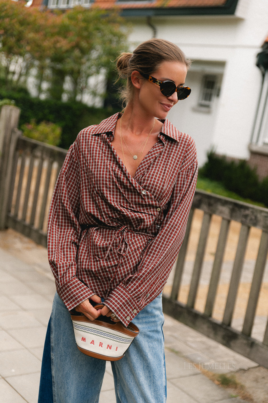 Lillith blouse red check