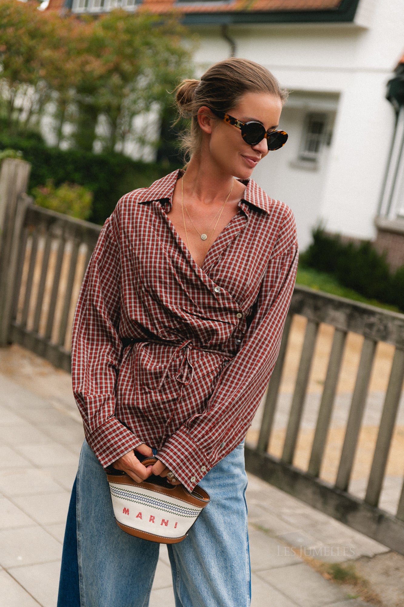Lillith blouse red check