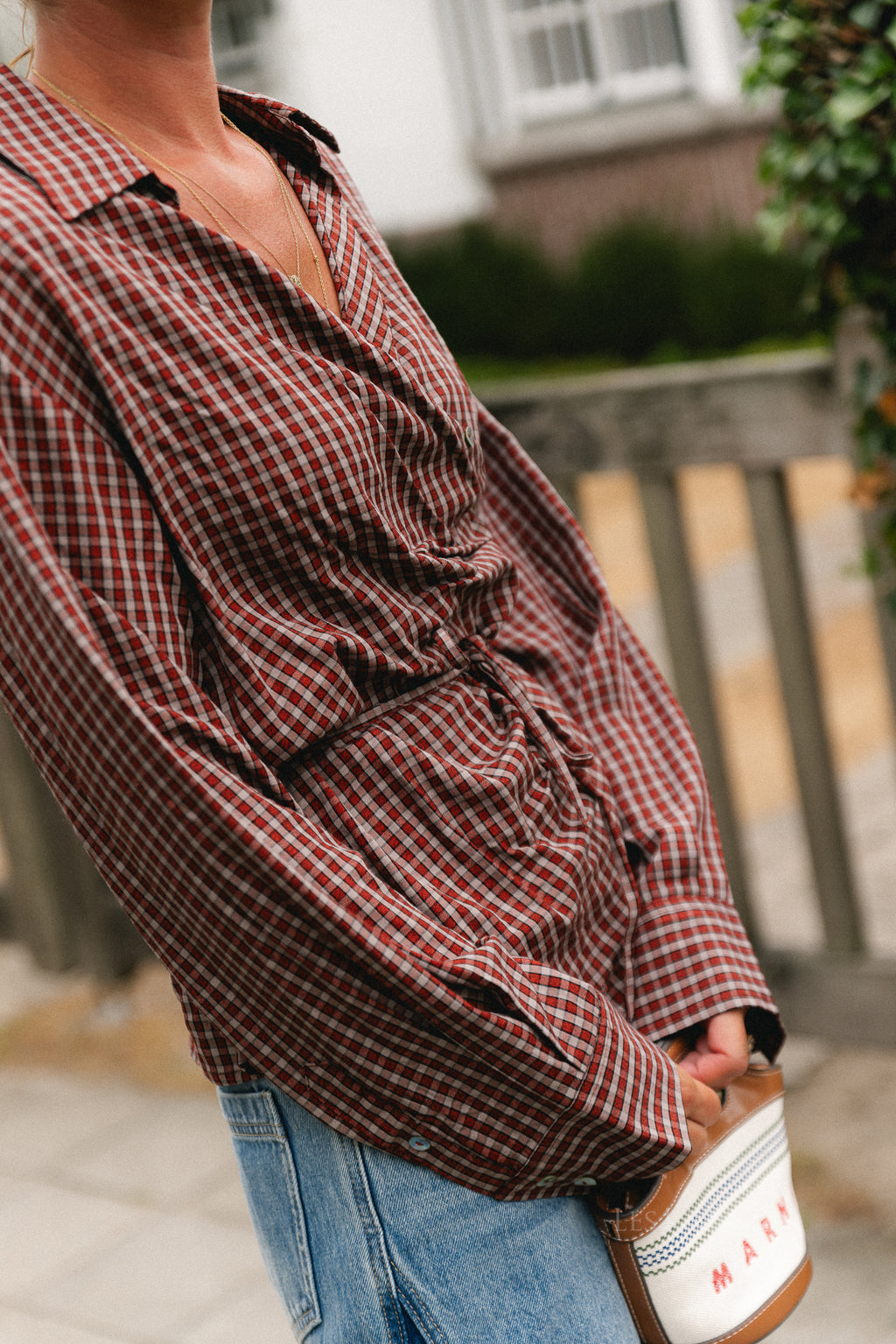 Lillith blouse red check