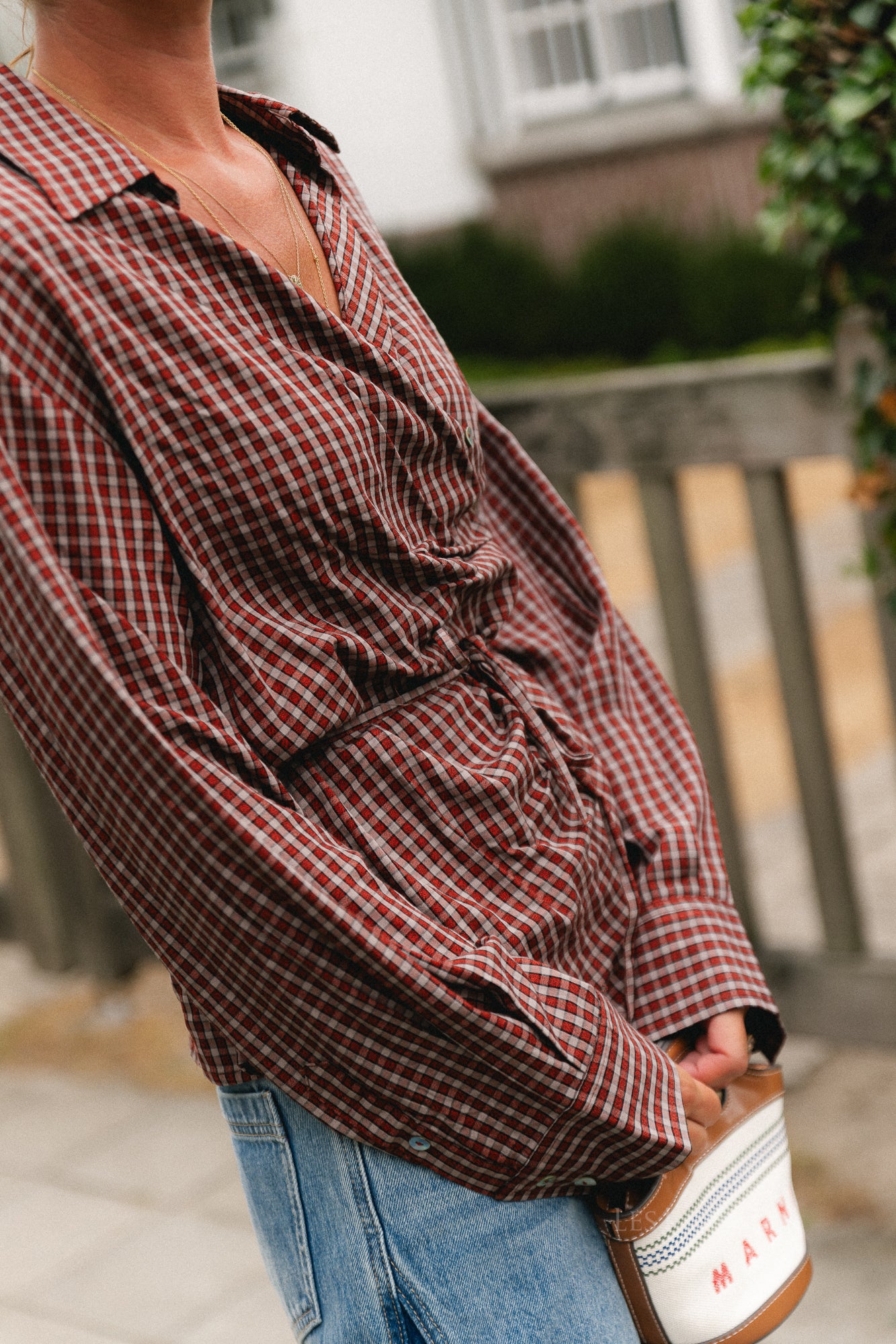Lillith blouse red check