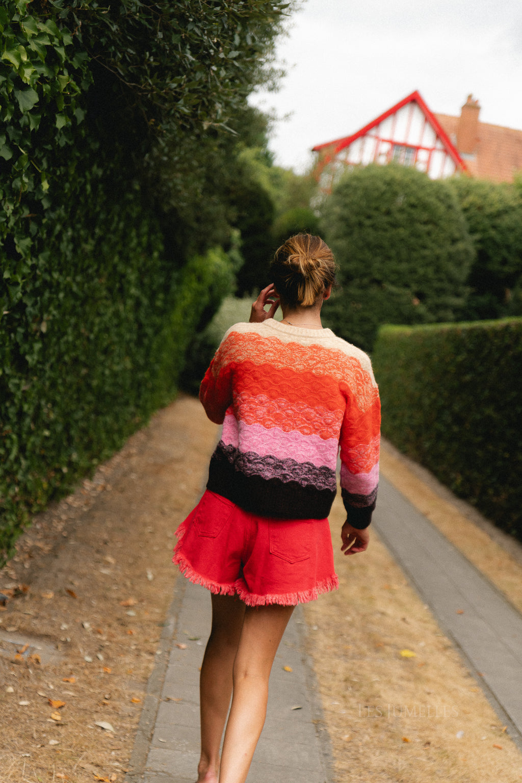 Margot denim shorts red