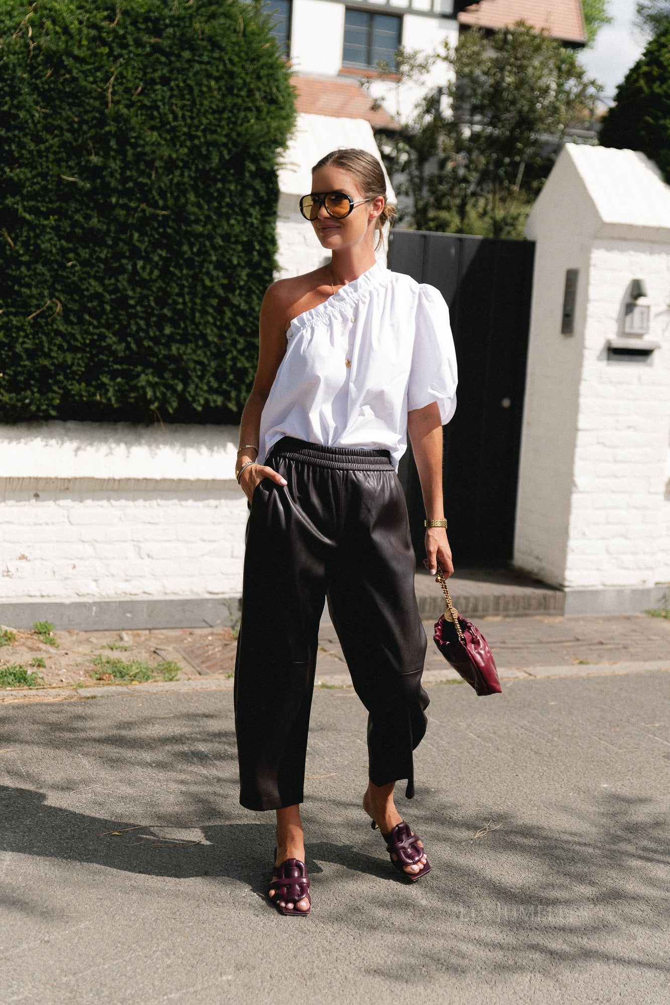 Emmilou one shoulder blouse white