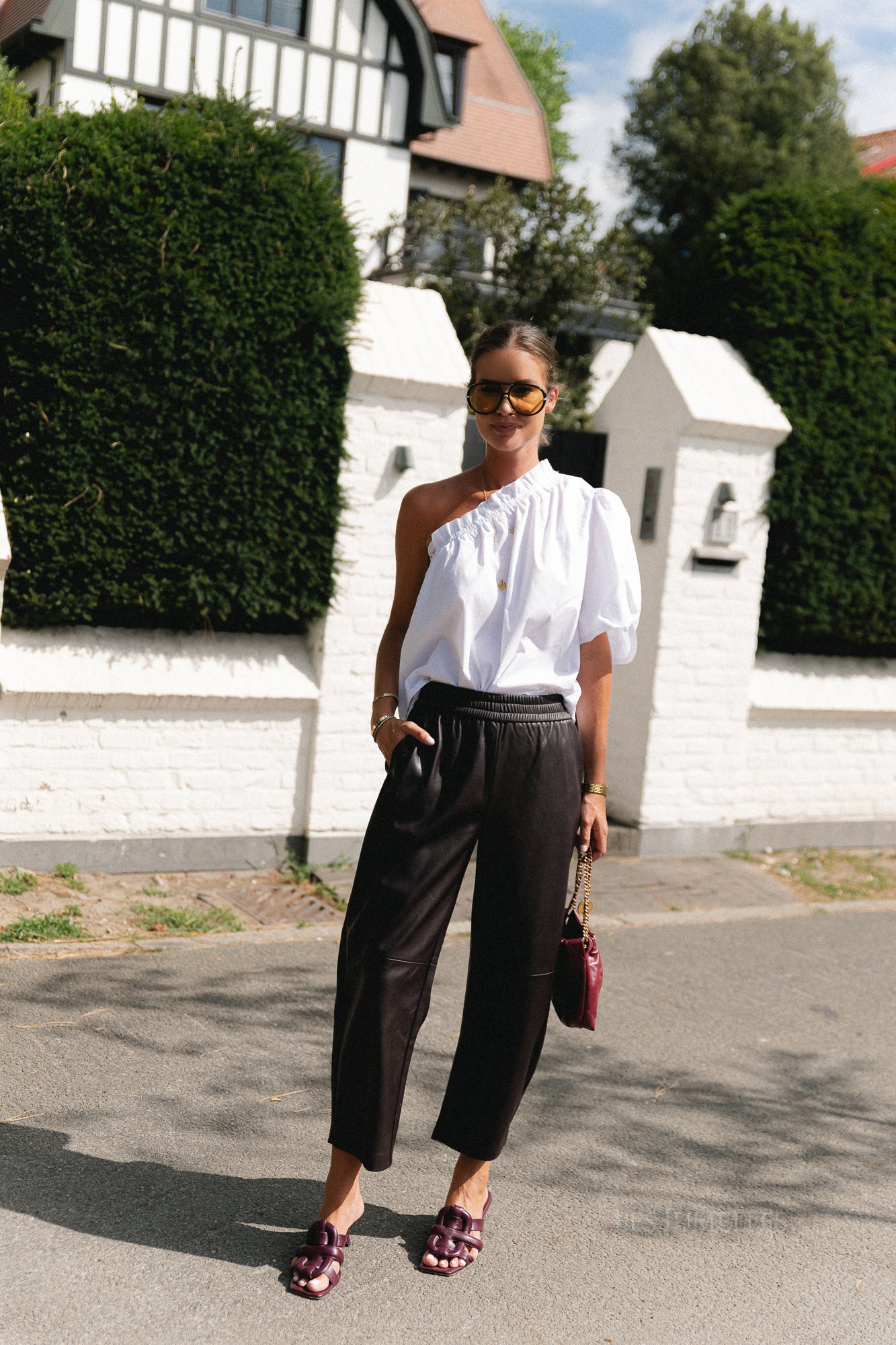 Emmilou one shoulder blouse white