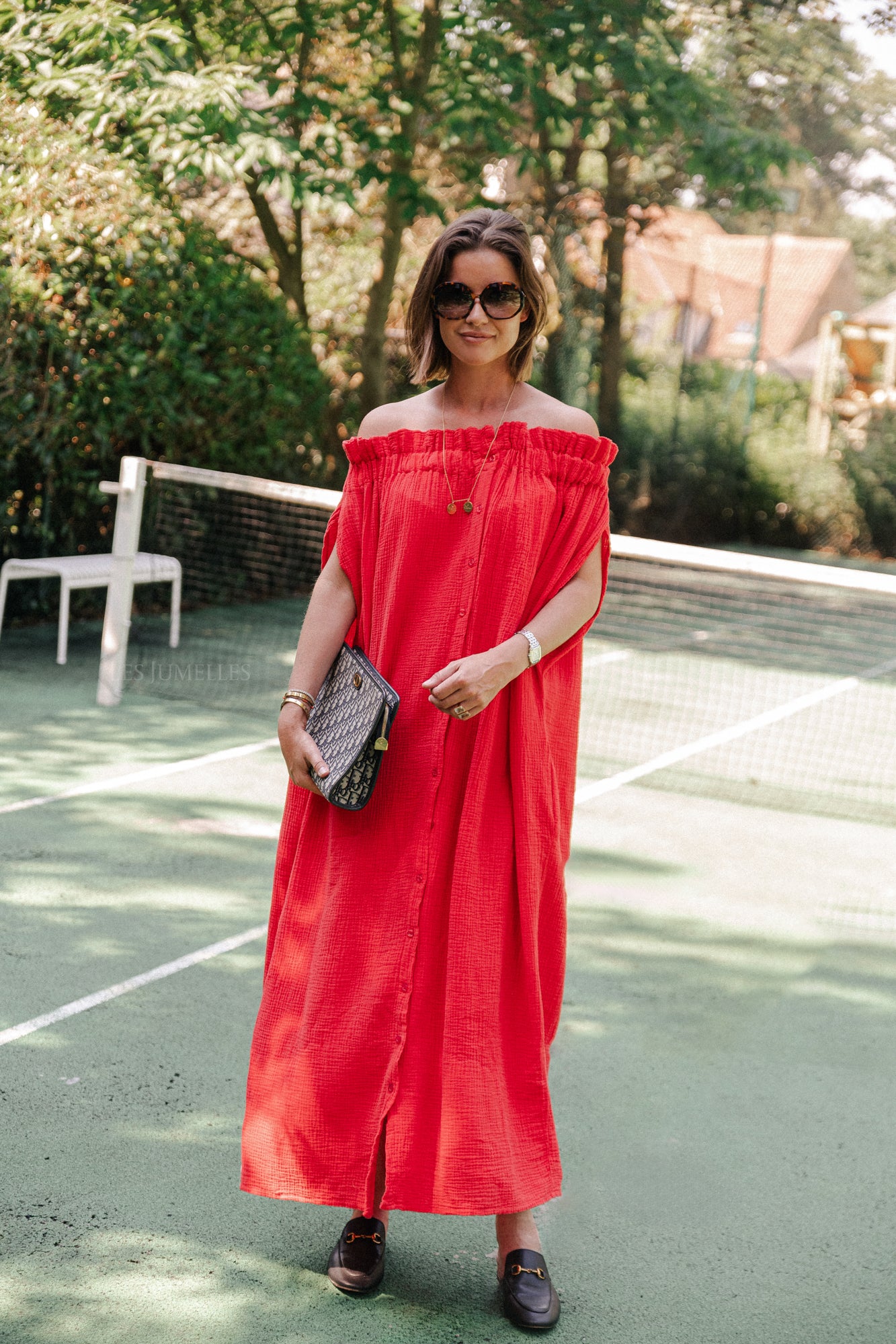 Shari bandeau dress red
