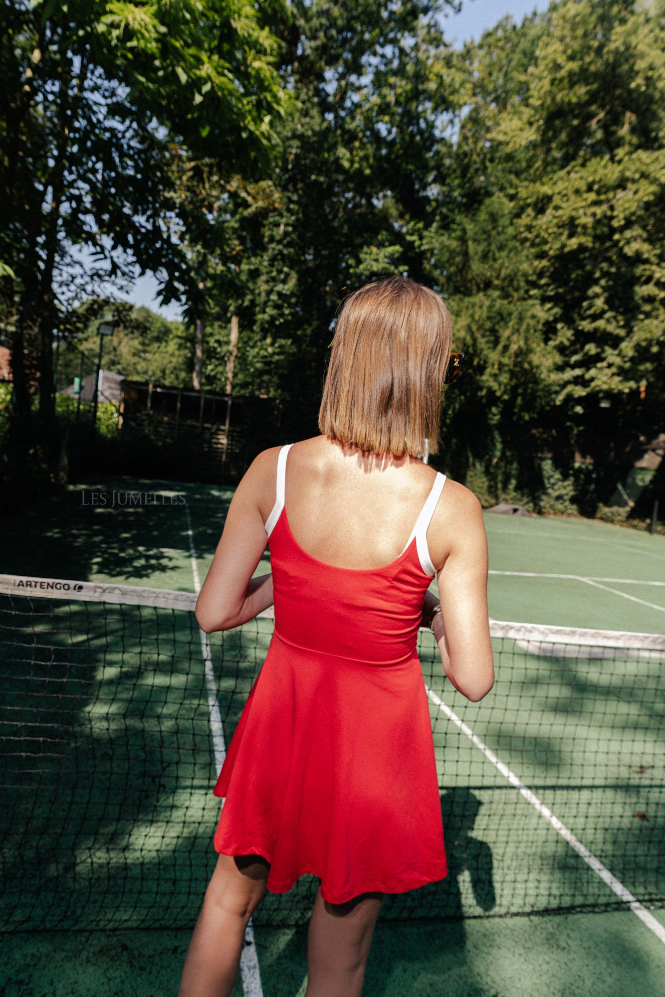 Robe tennis courte Steffi rouge