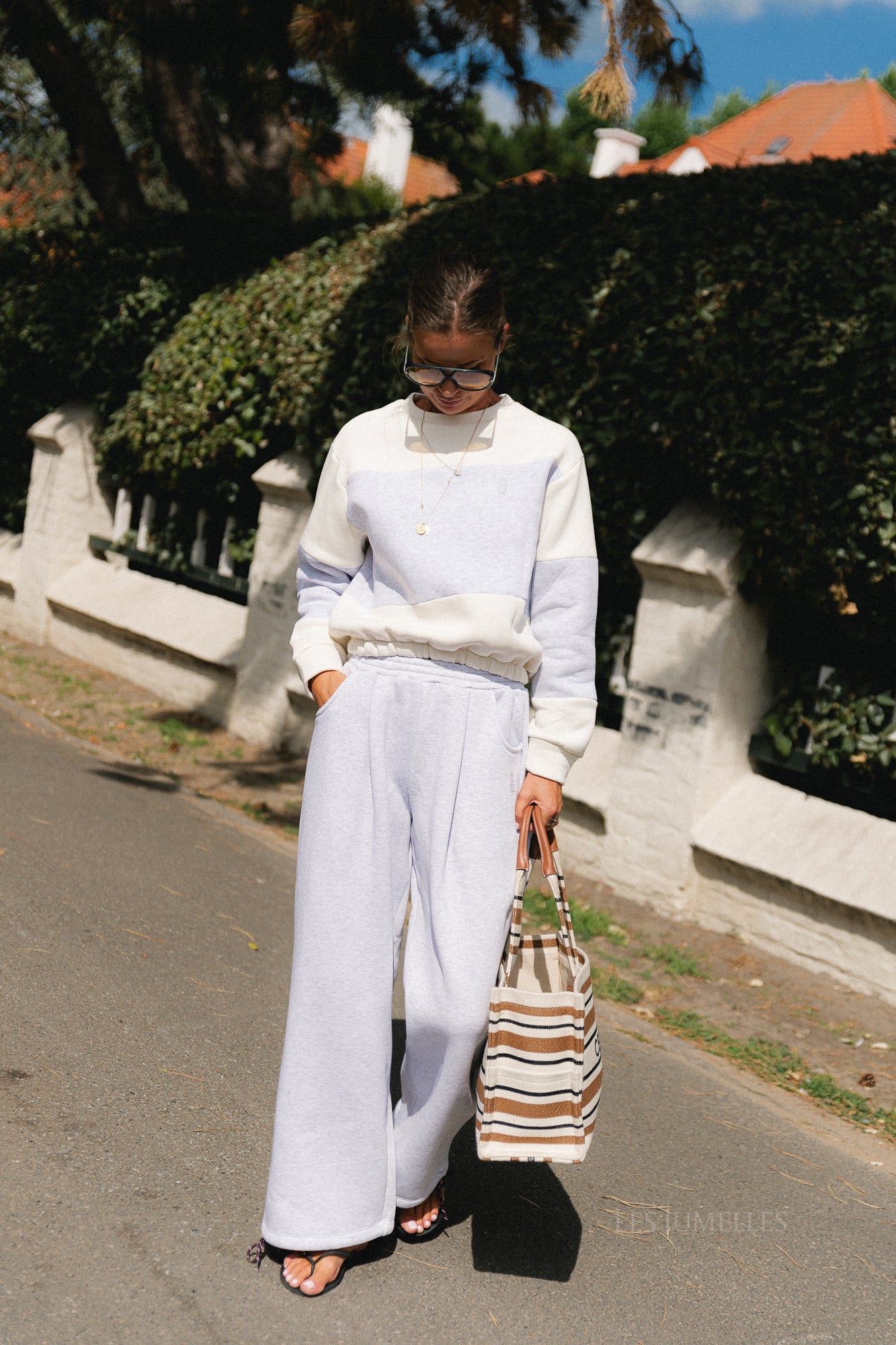Les Jumelles sweatpants snow melange