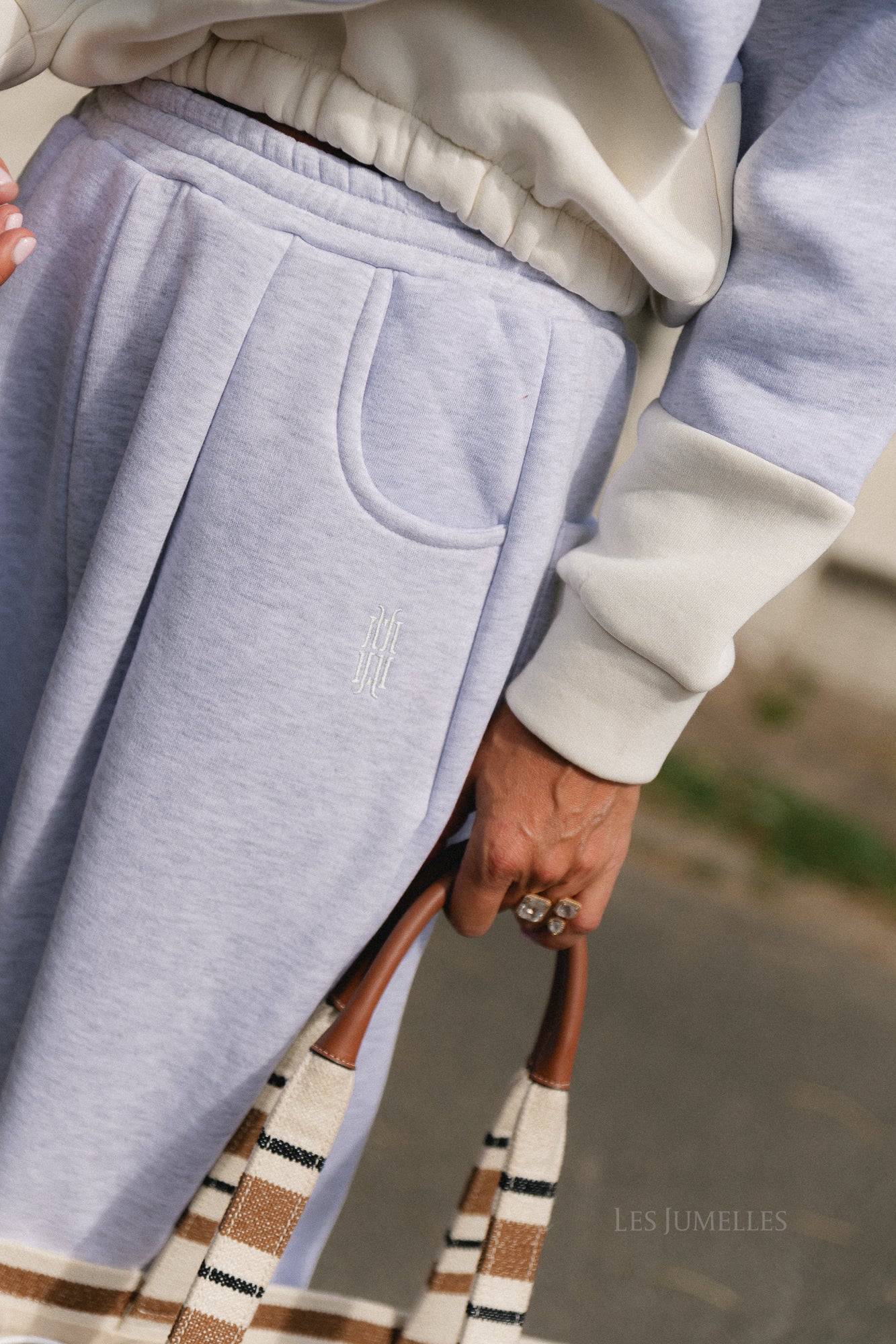 Les Jumelles sweatpants snow melange