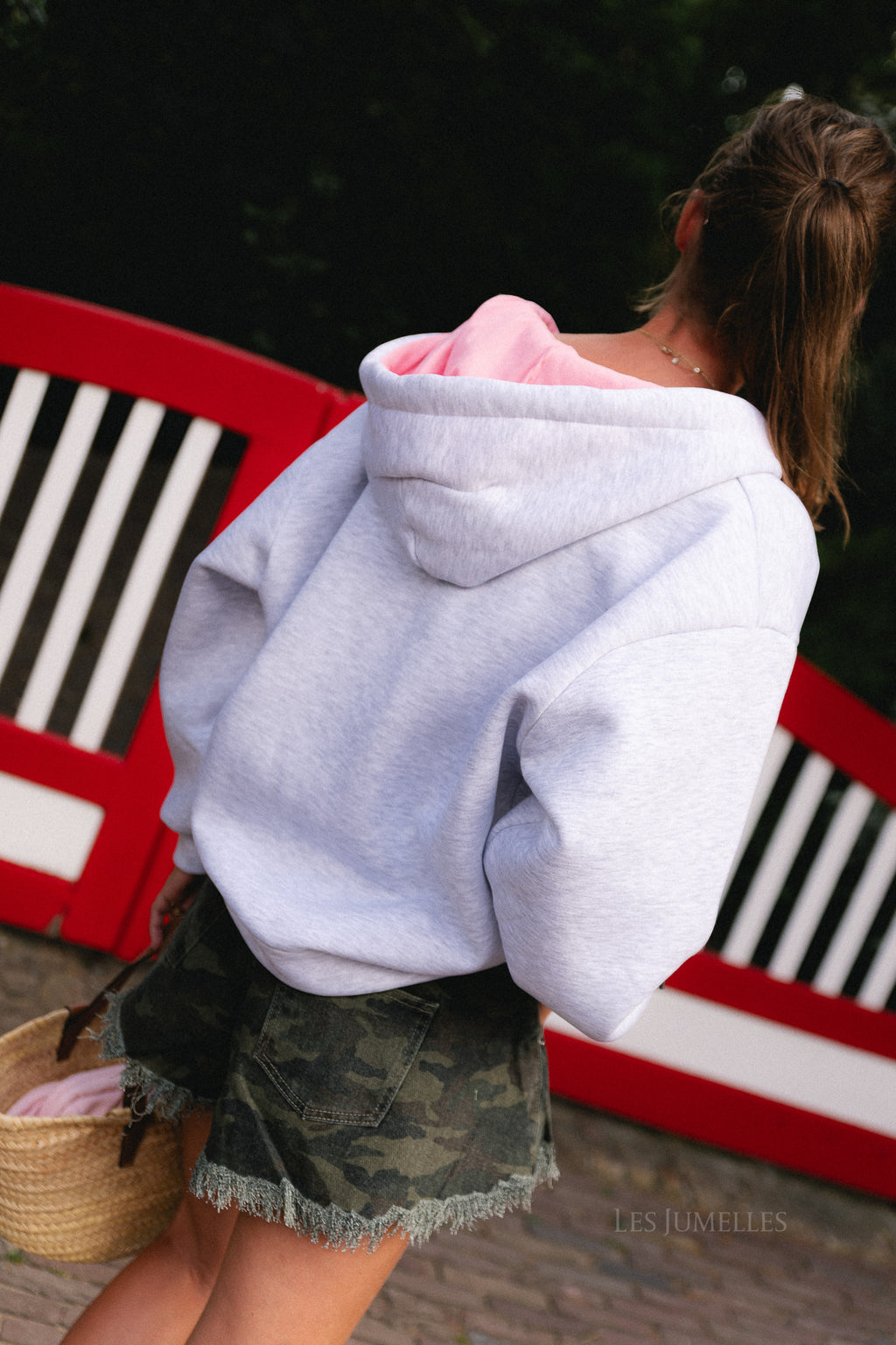 Sasha hooded sweater light grey melange