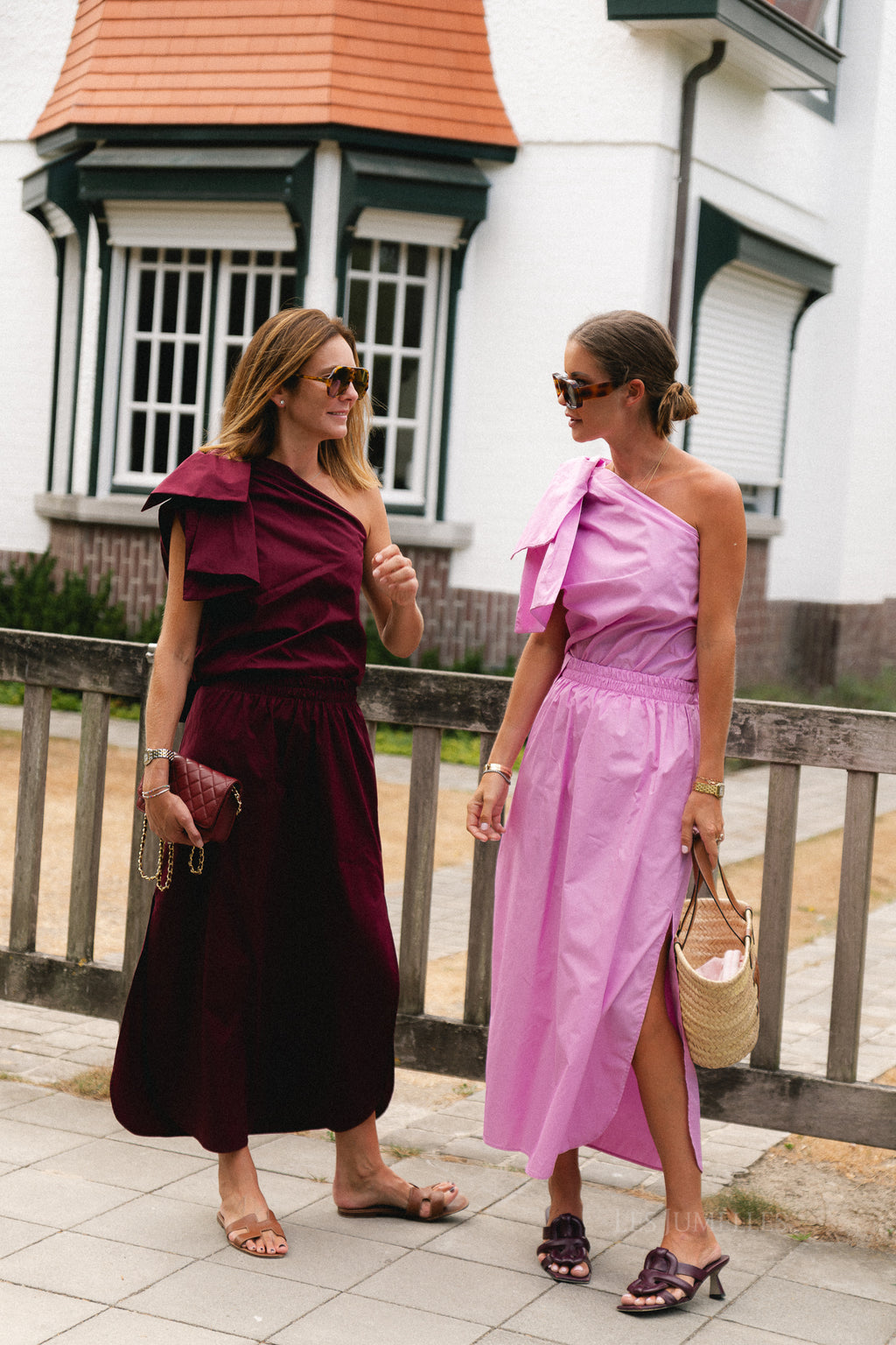 Britt one shoulder bow tie top burgundy
