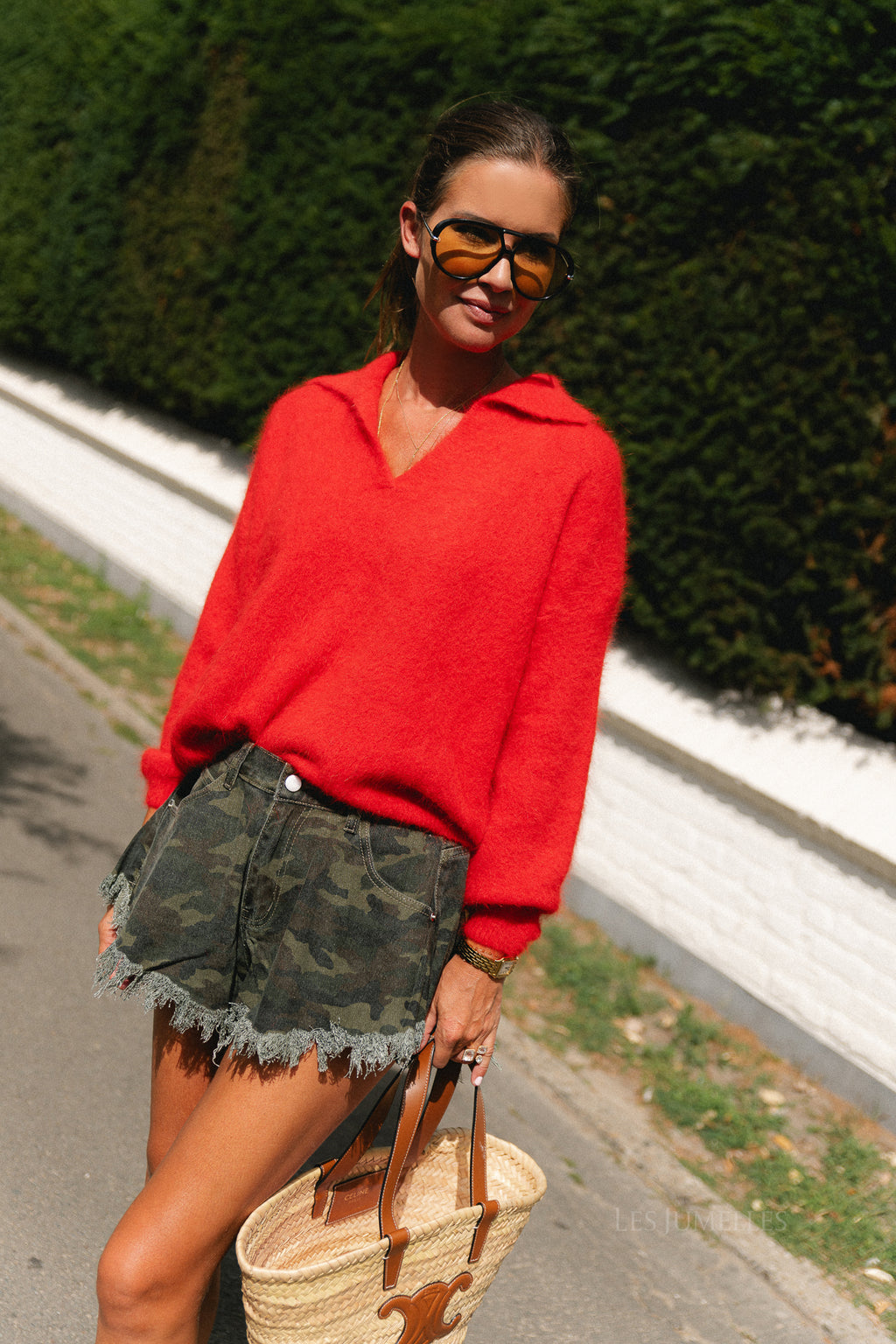 Rylan sailor collar sweater poppy red