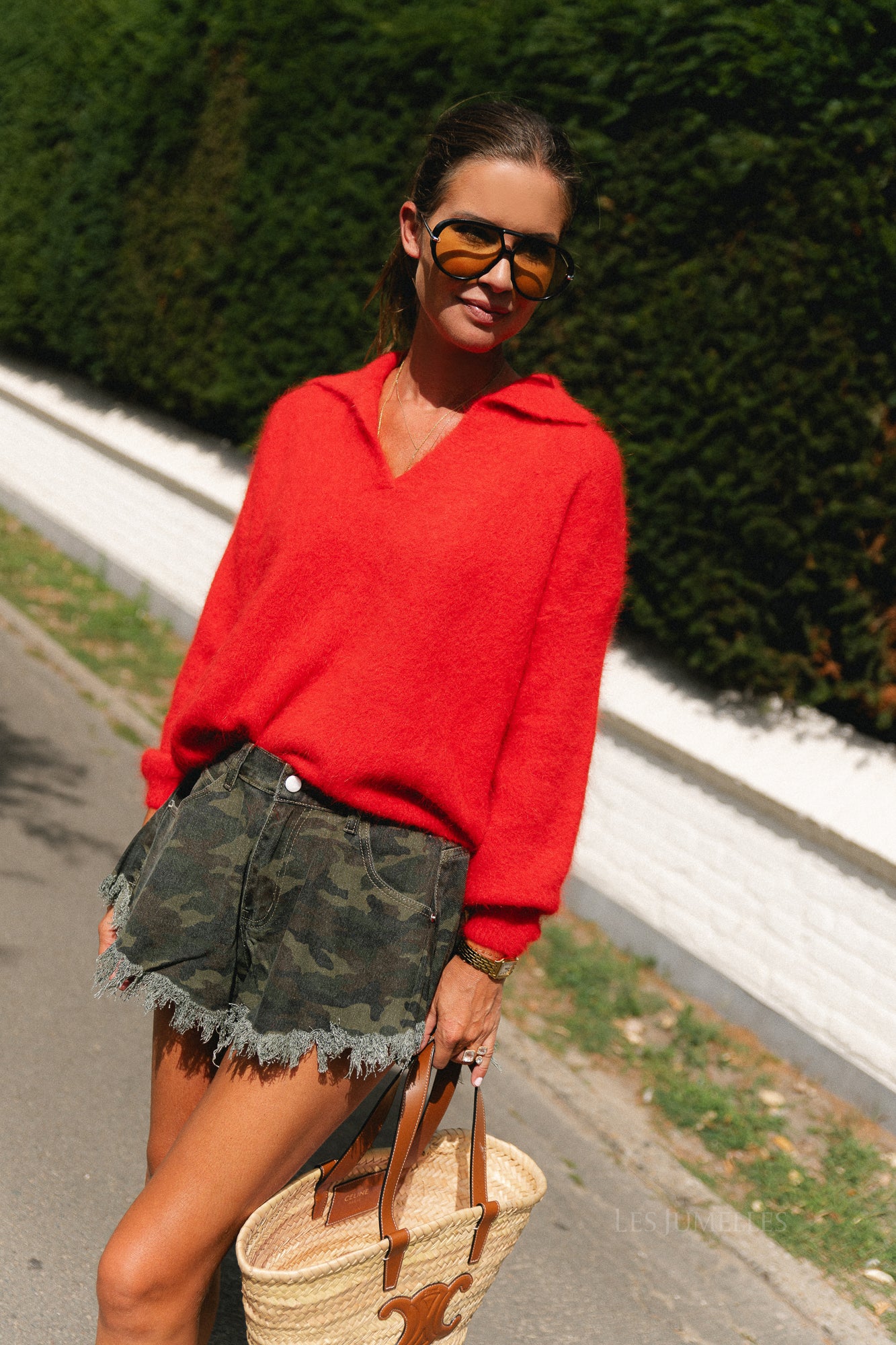 Rylan sailor collar sweater poppy red