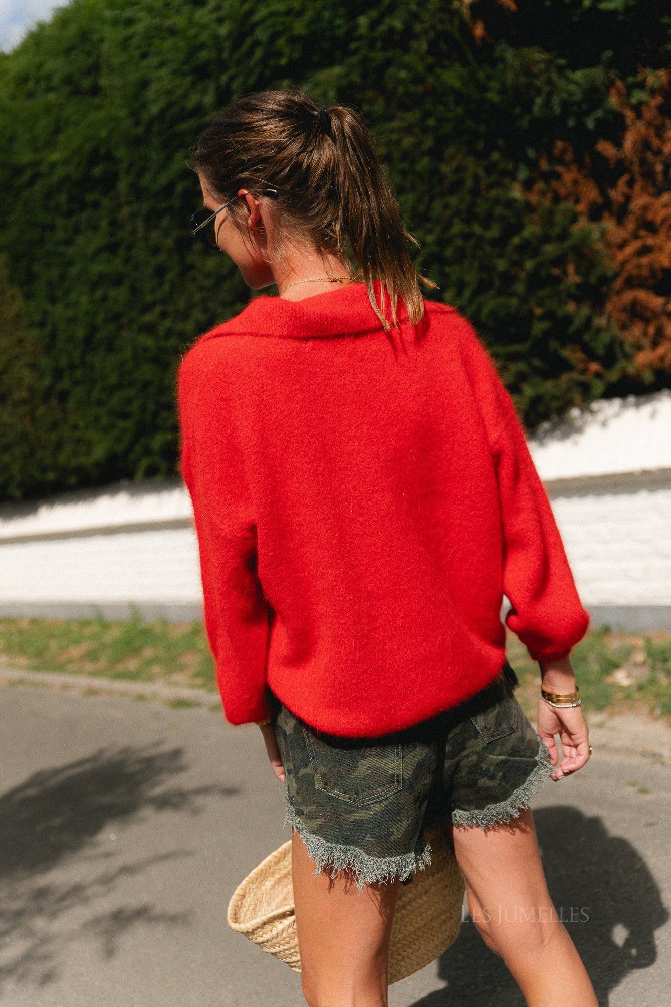 Rylan sailor collar sweater poppy red