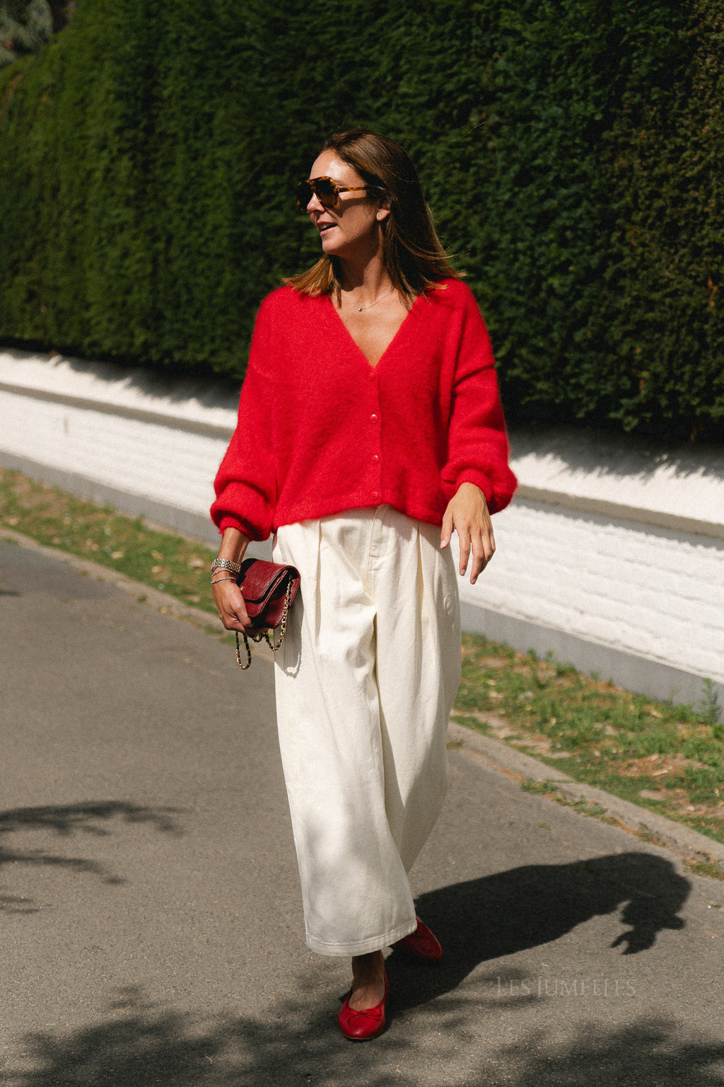 Penelope mohair cardigan poppy red