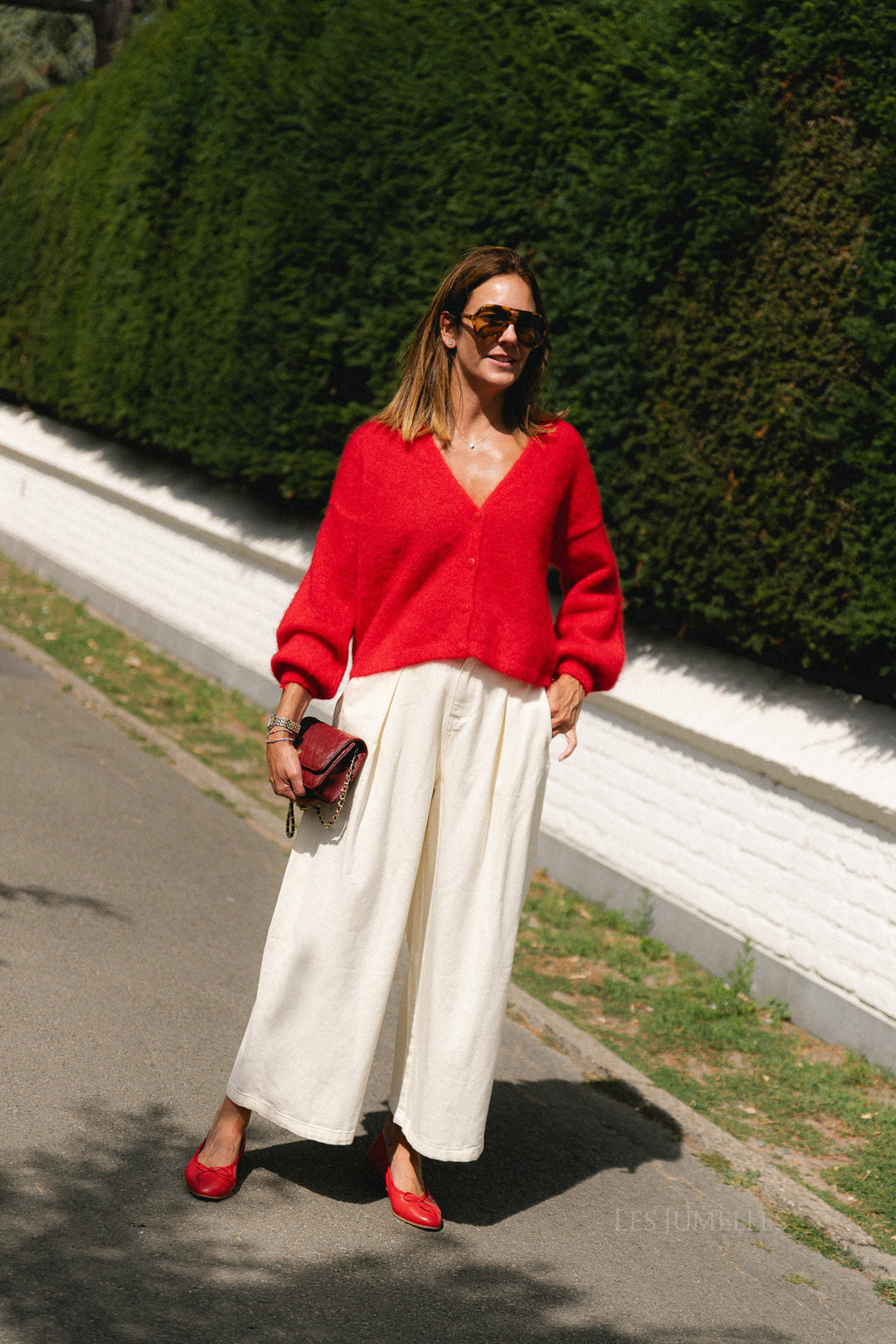 Penelope mohair cardigan poppy red