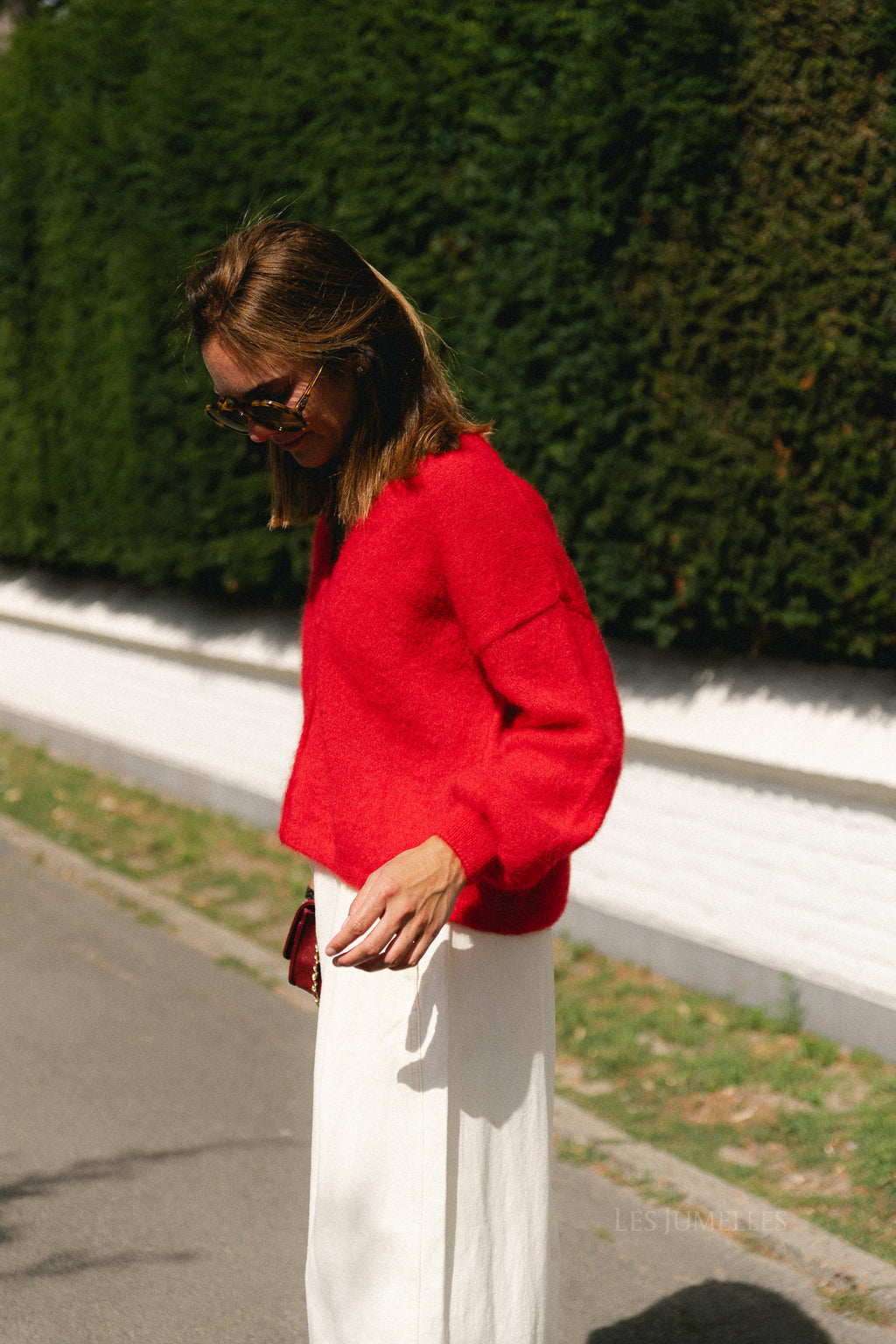 Penelope mohair cardigan poppy red