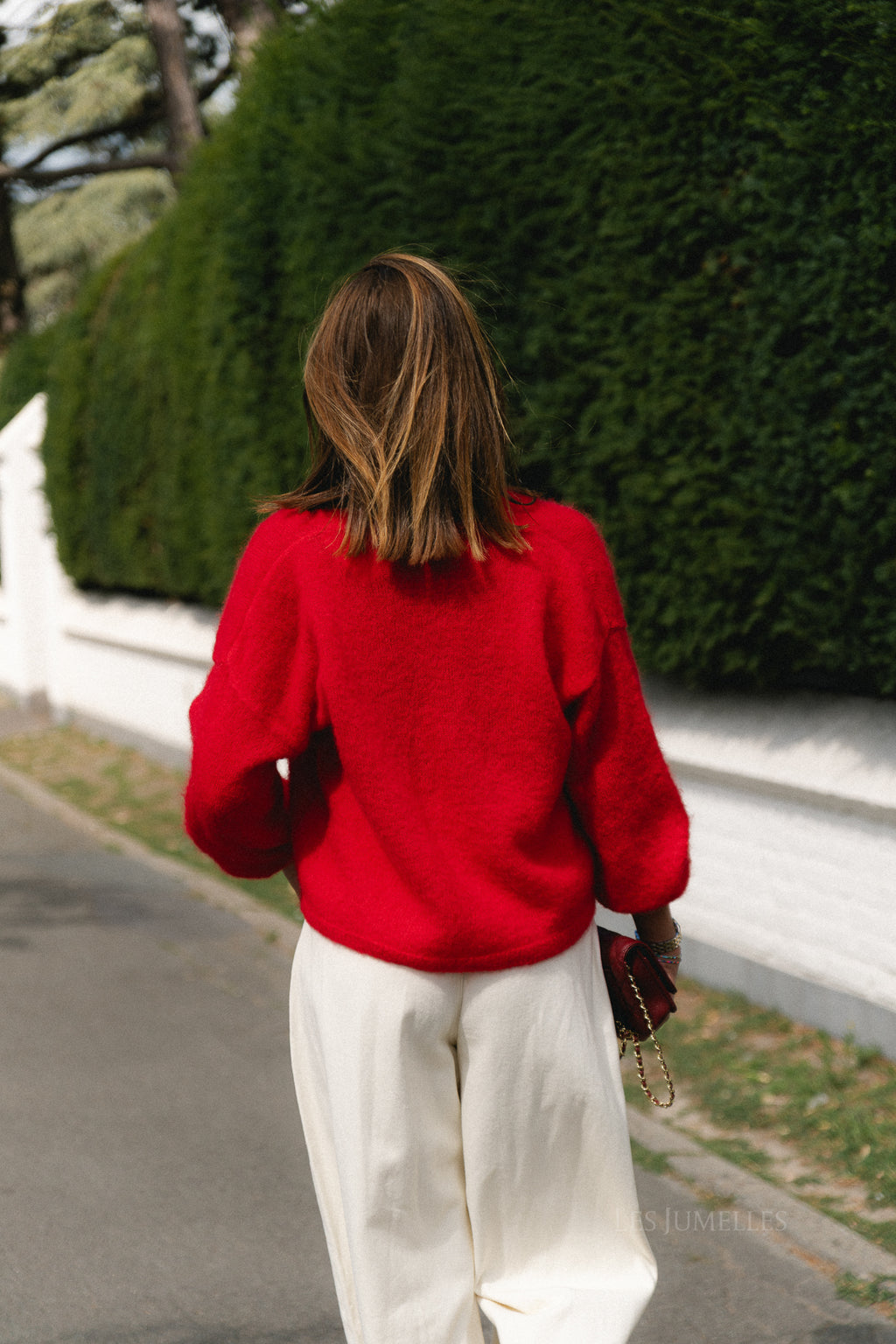 Penelope mohair cardigan poppy red