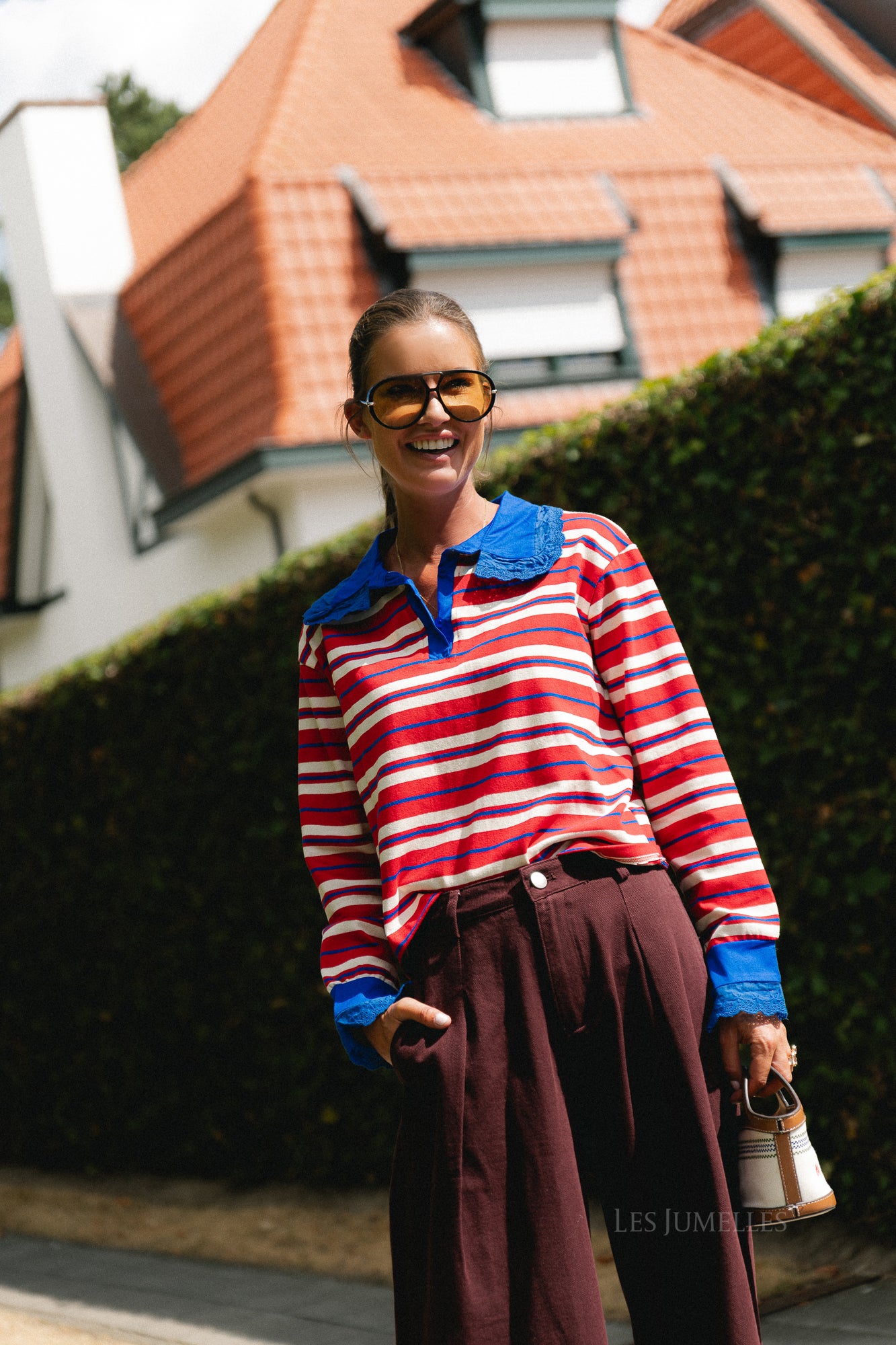 Axelle striped polo sweatshirt multicolor
