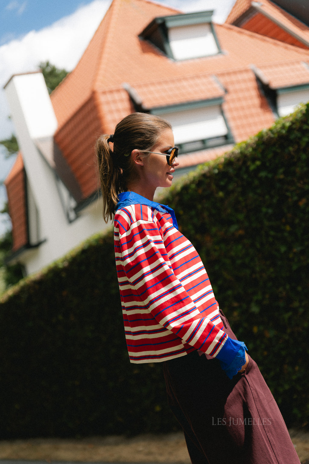 Axelle striped polo sweatshirt multicolor