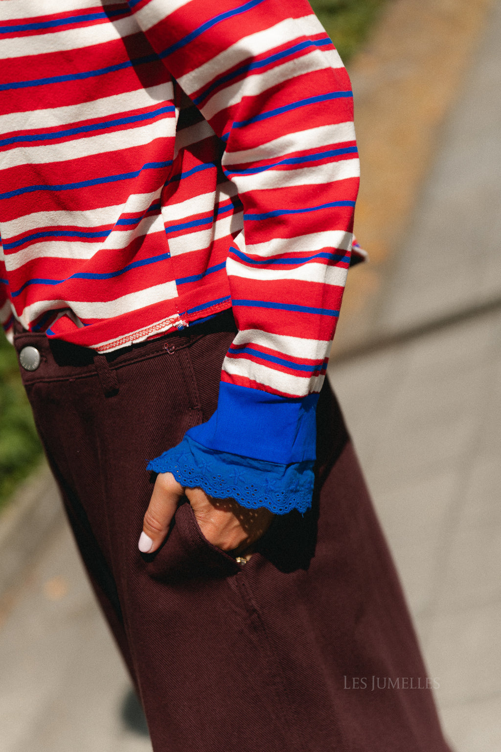 Axelle striped polo sweatshirt multicolor