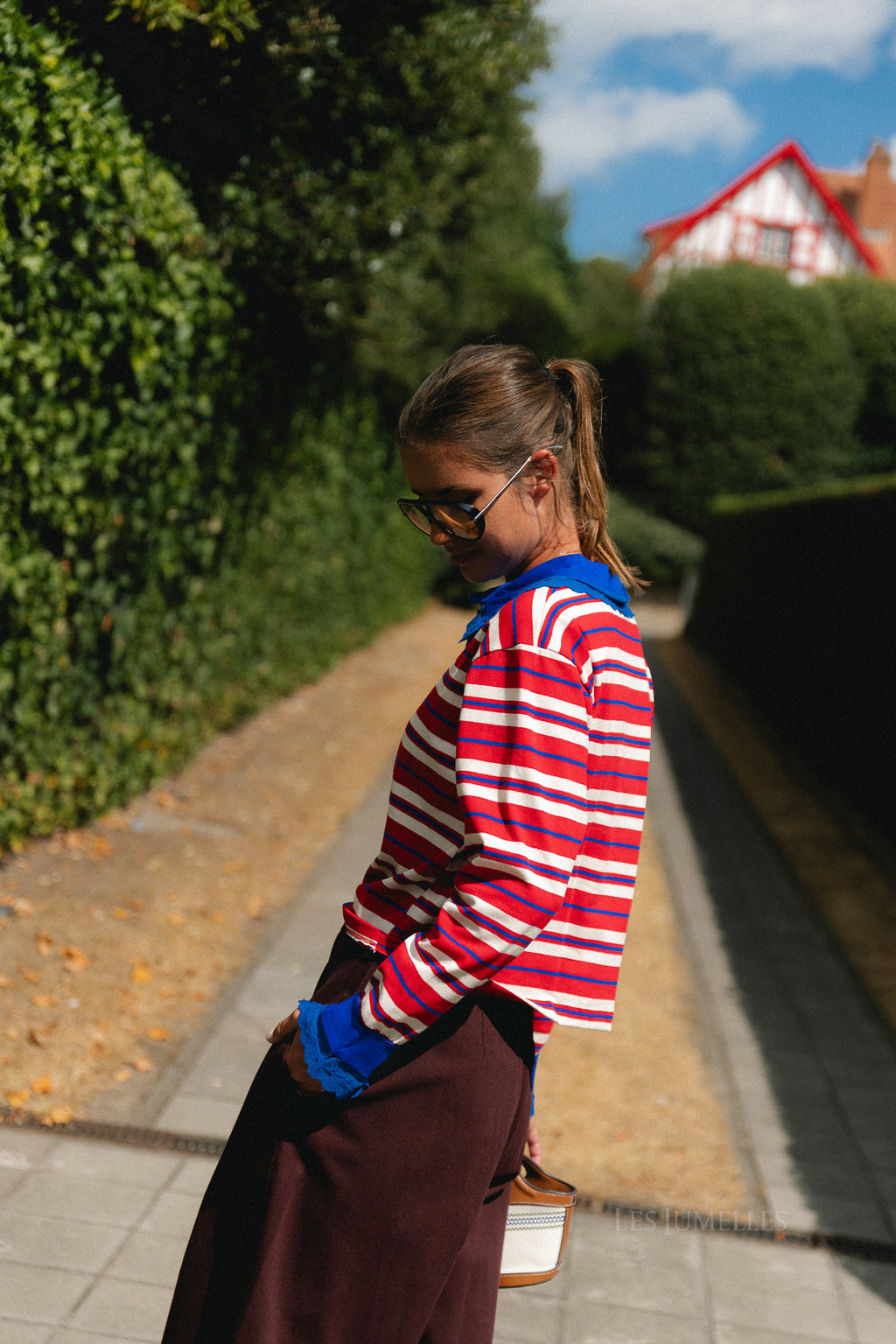 Axelle striped polo sweatshirt multicolor