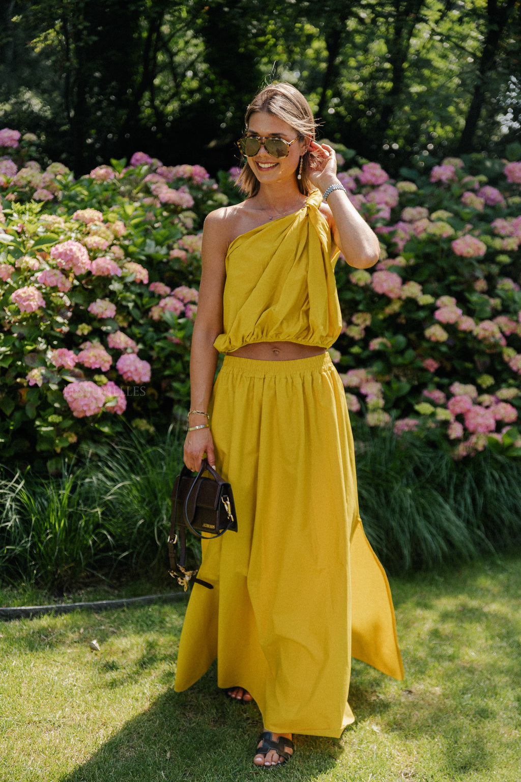 Fran one shoulder top oker