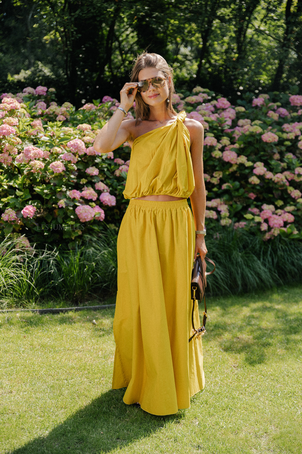 Fran one shoulder top oker
