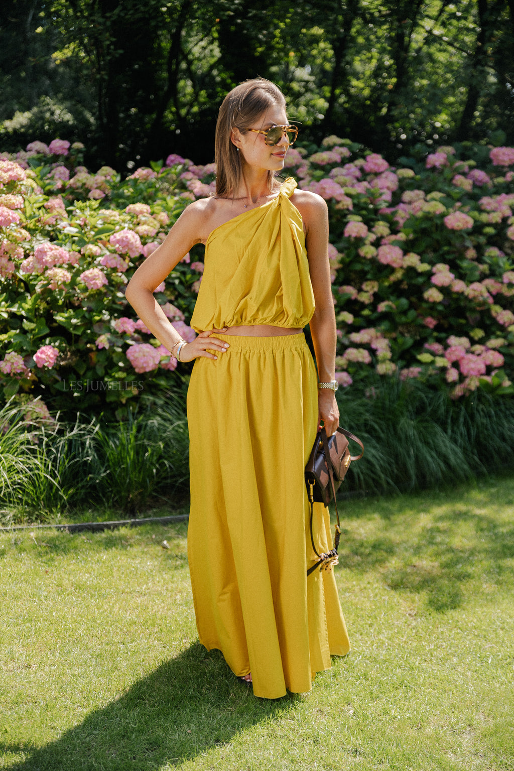 Fran one shoulder top oker