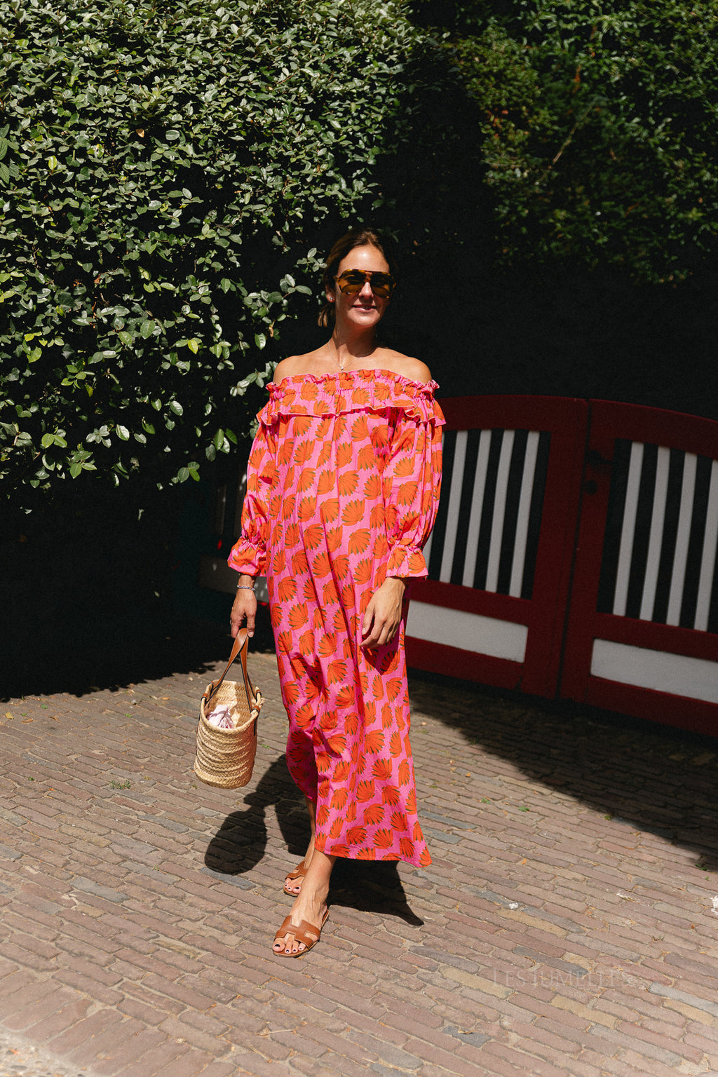 Josephine printed dress fuchsia/orange