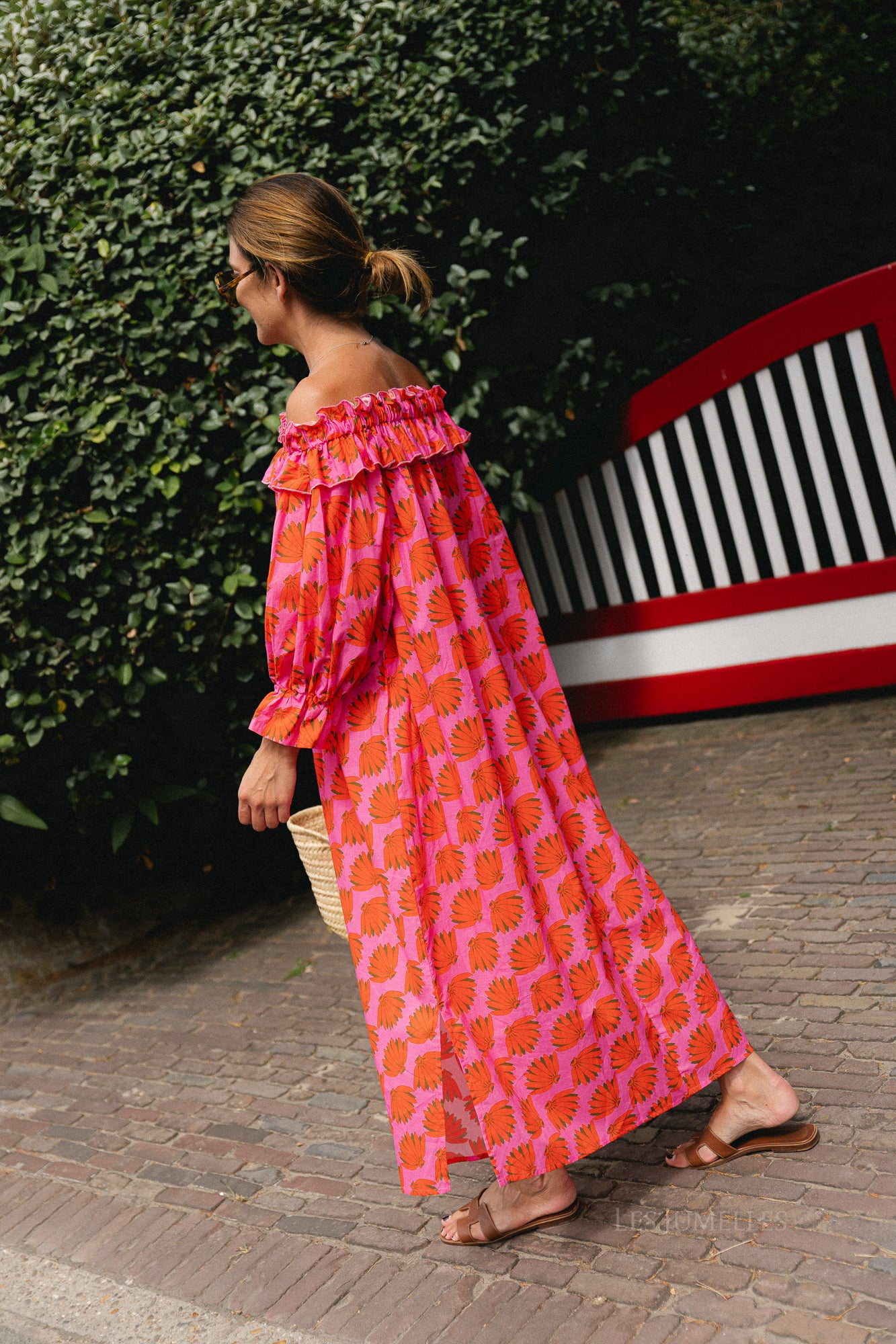 Josephine printed dress fuchsia/orange