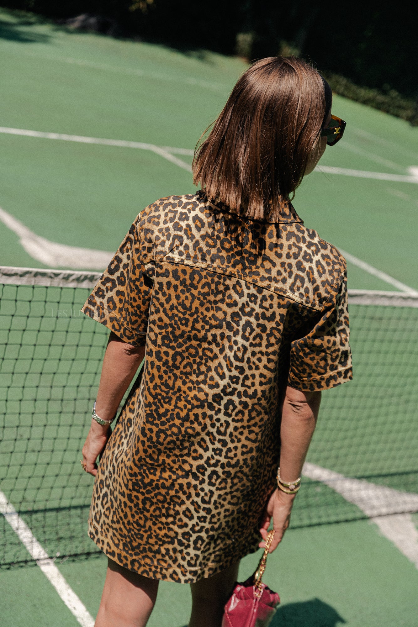 YASLeonora 2/4 denim jurk leopard 