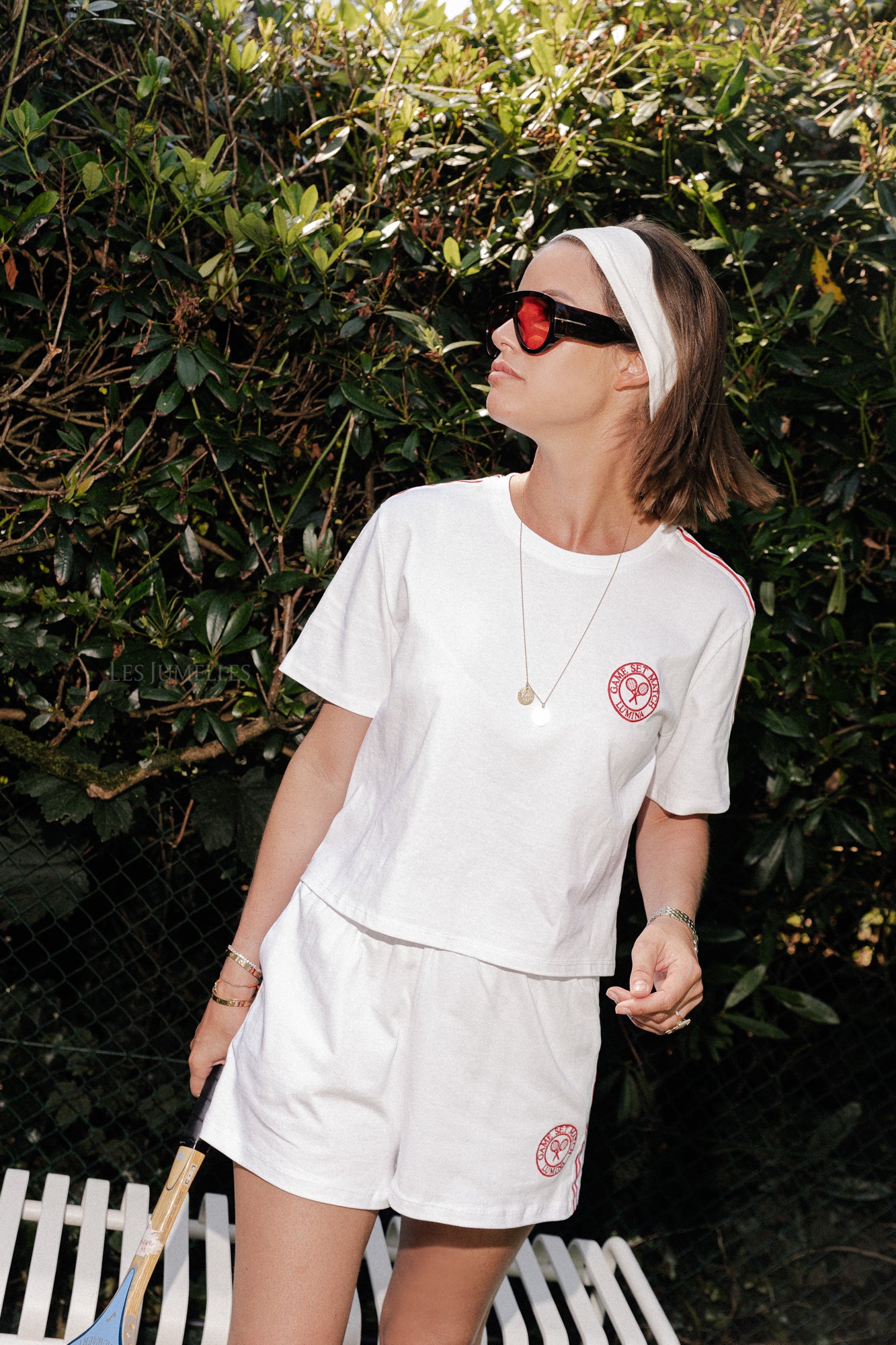 T-shirt tennis Steffi blanc