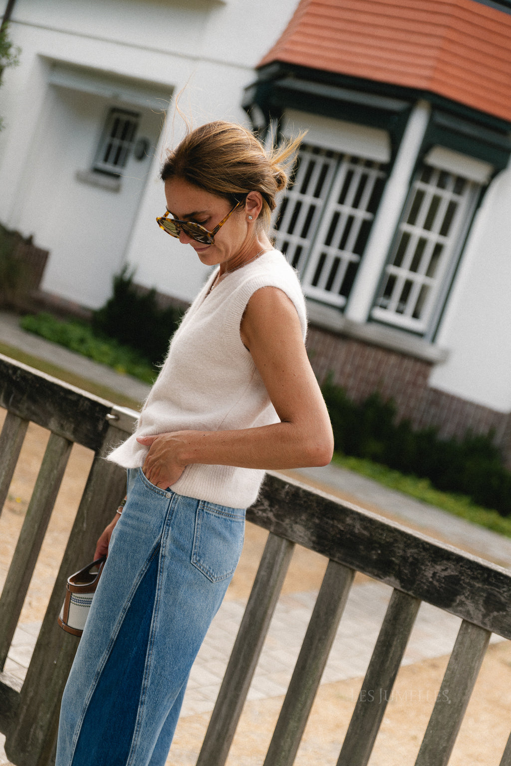 Rhoda sleeveless vest off white