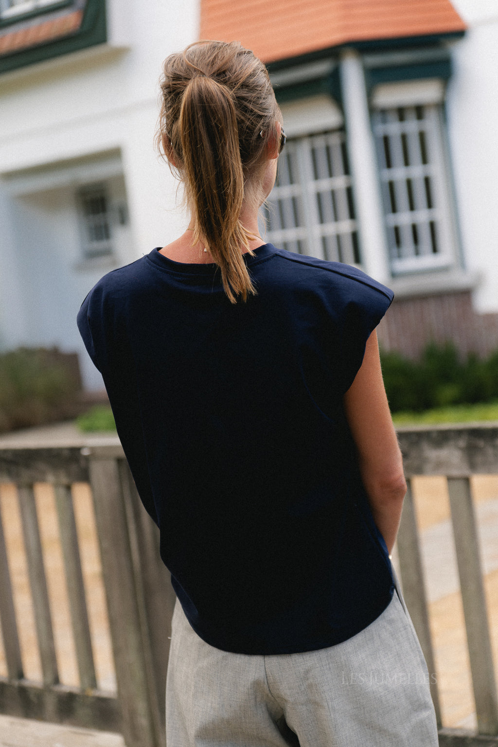 Serena sleeveless T-shirt navy