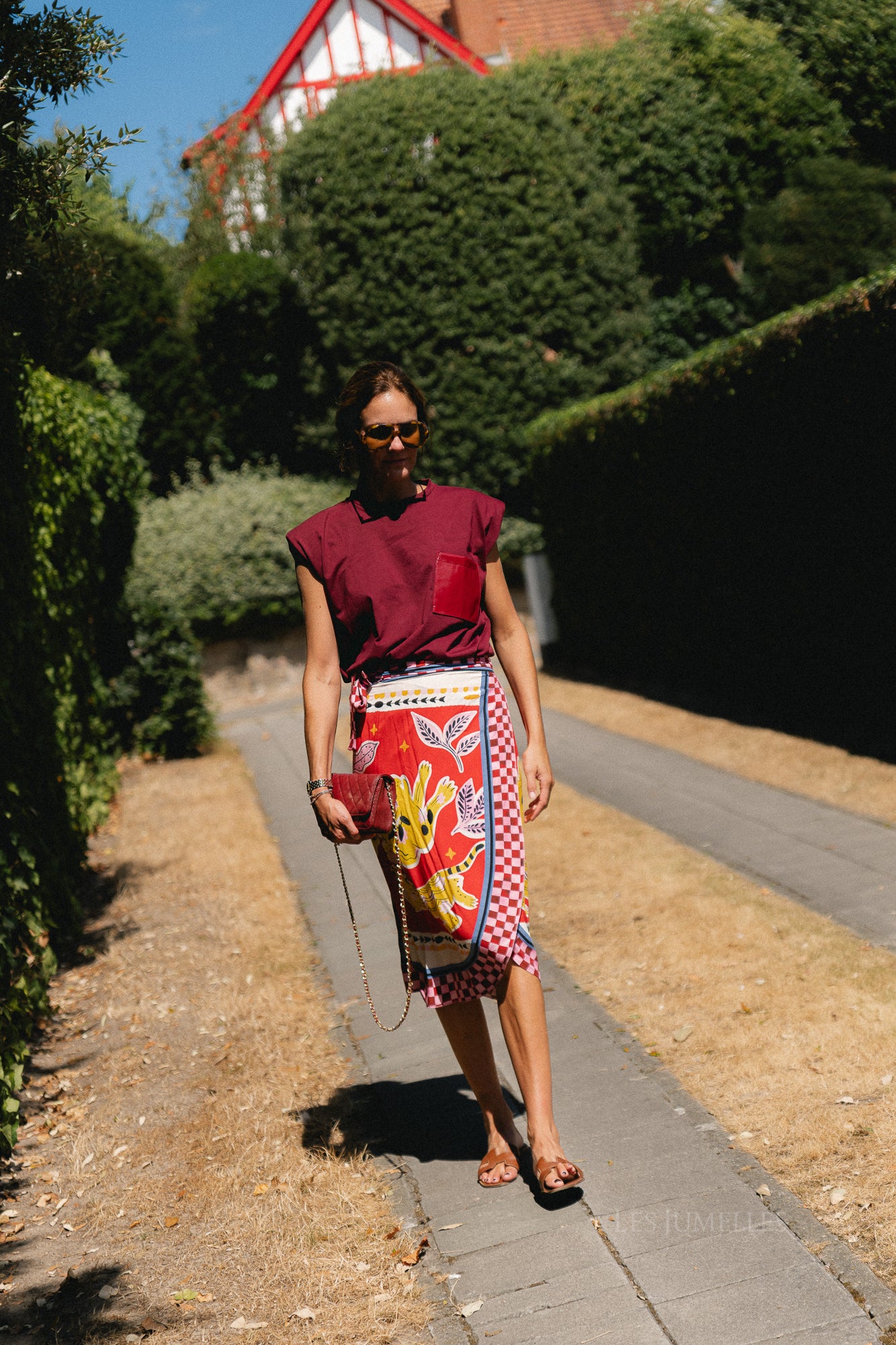 Serena sleeveless T-shirt burgundy