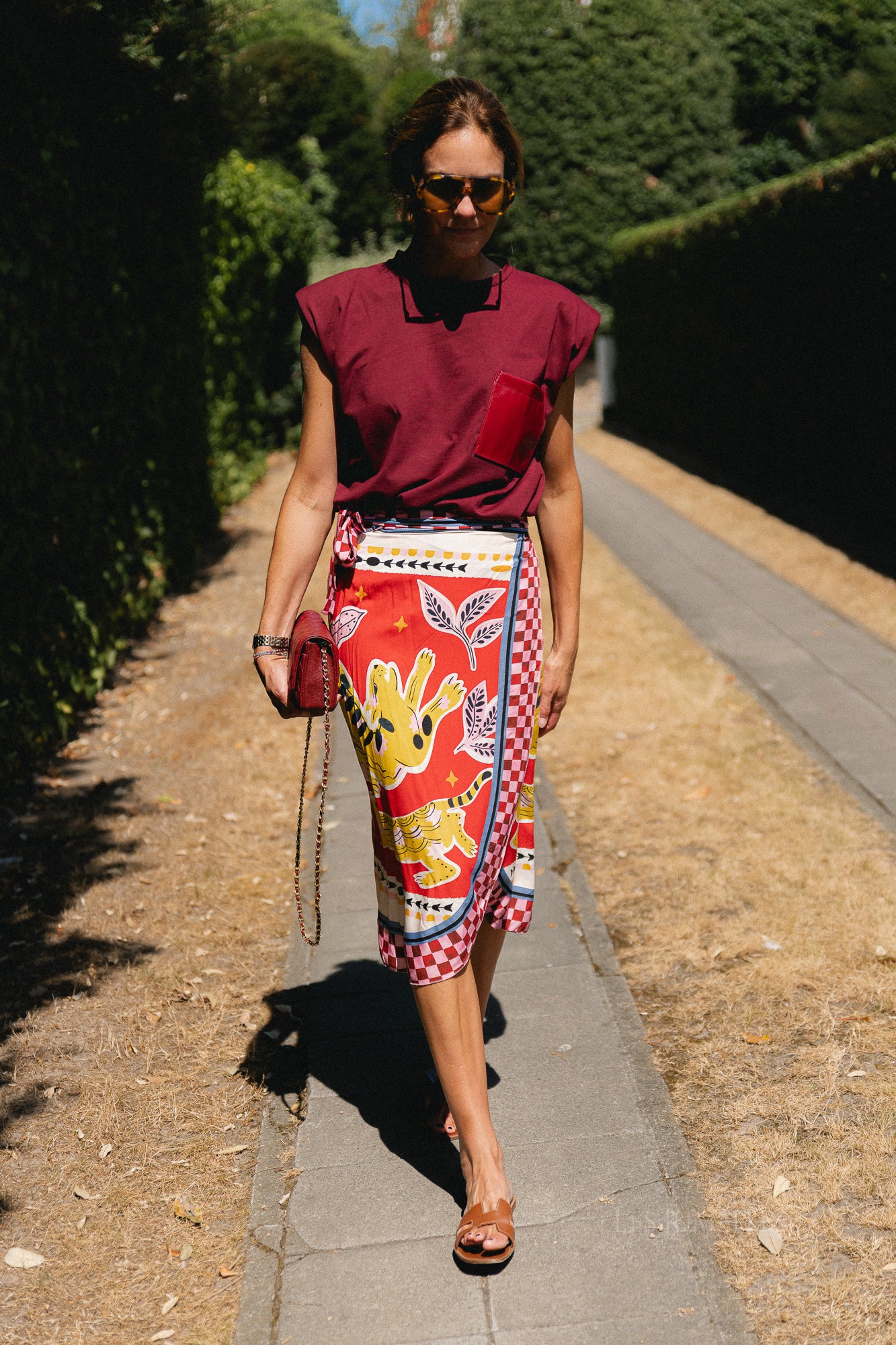 Serena sleeveless T-shirt burgundy