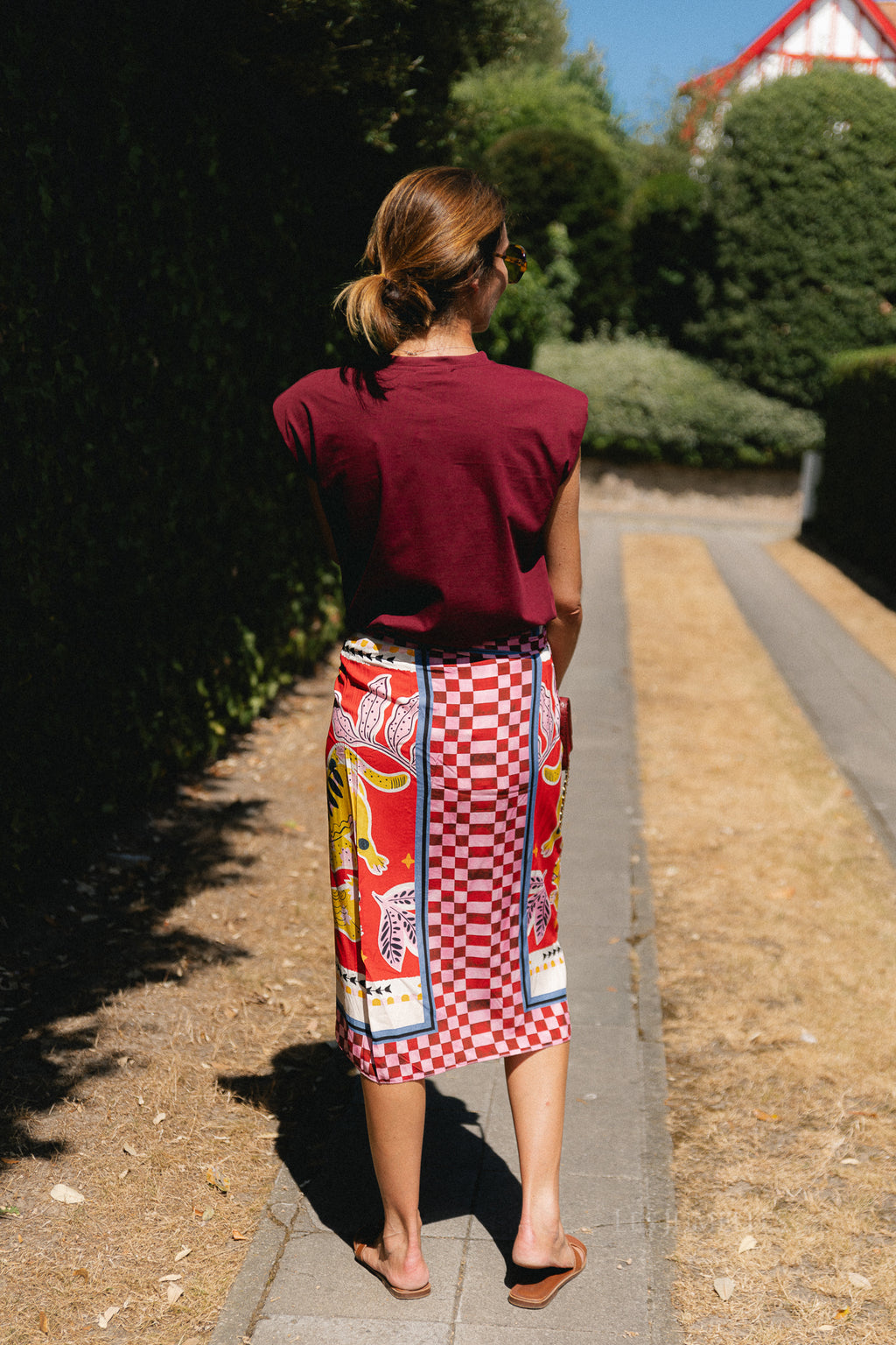 Serena sleeveless T-shirt burgundy