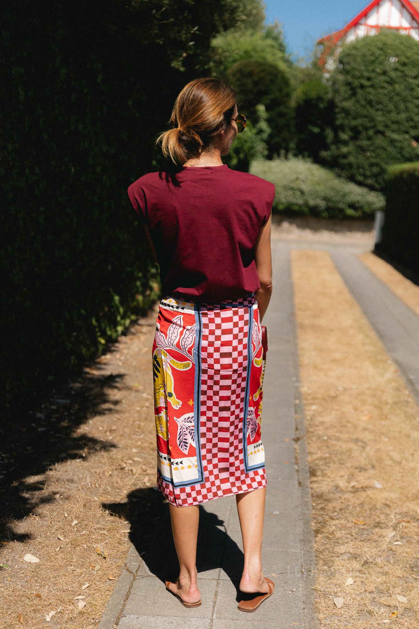 Serena sleeveless T-shirt burgundy